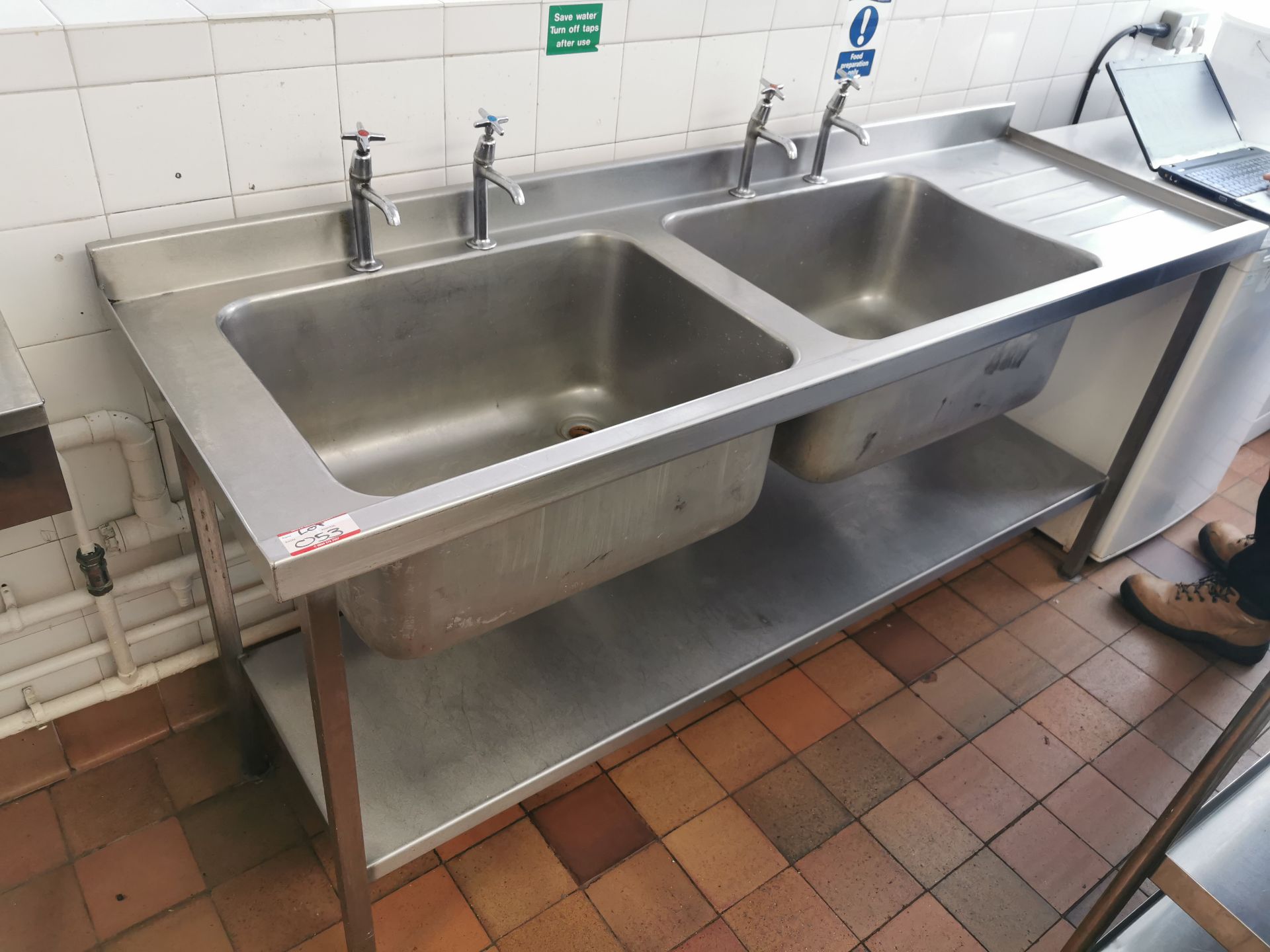 Stainless steel dual basin 6ft