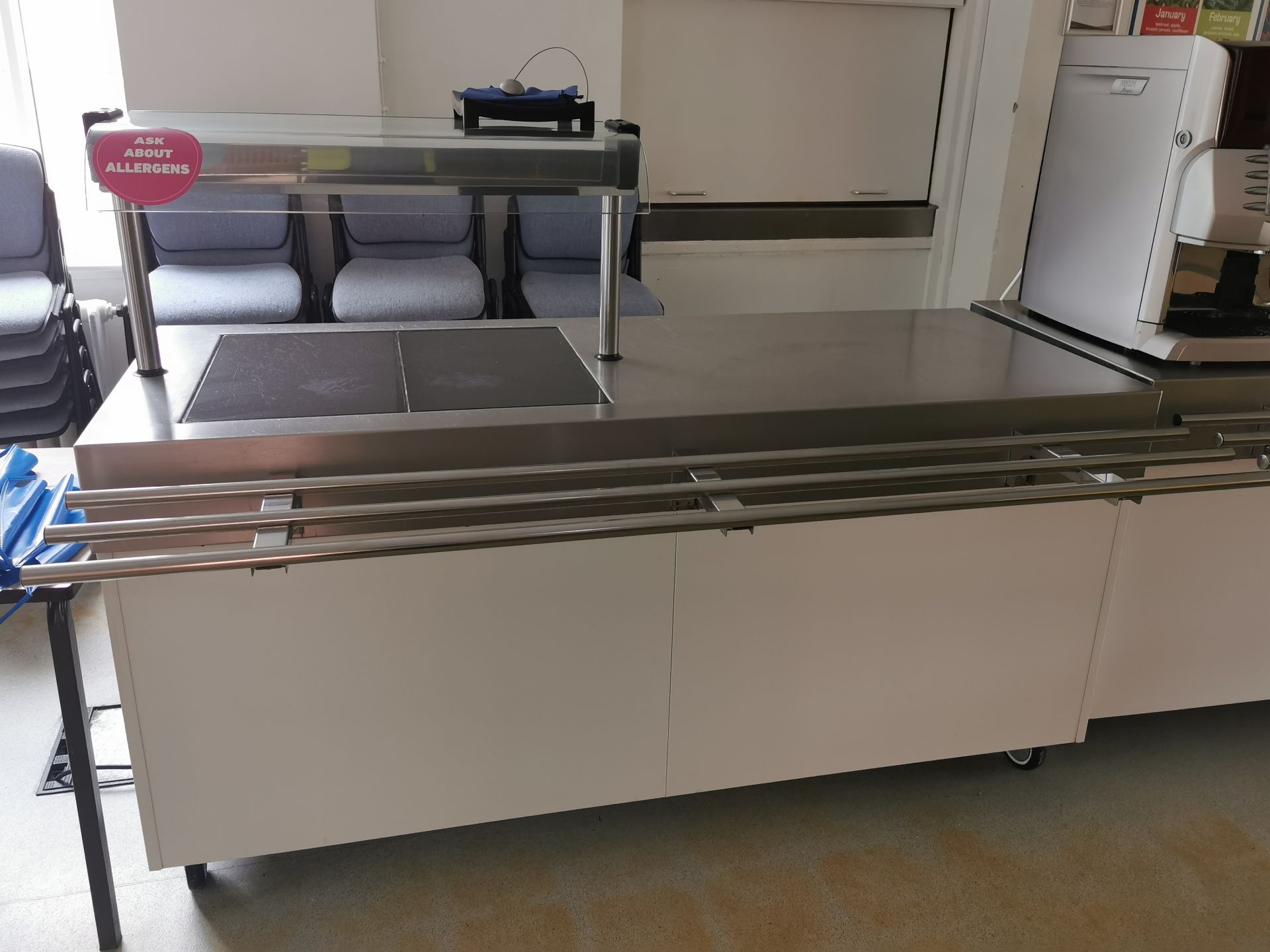 Moffat Comercial hot plate/counter with hot cupboard White and stainless steel 6ft (hot plate covers