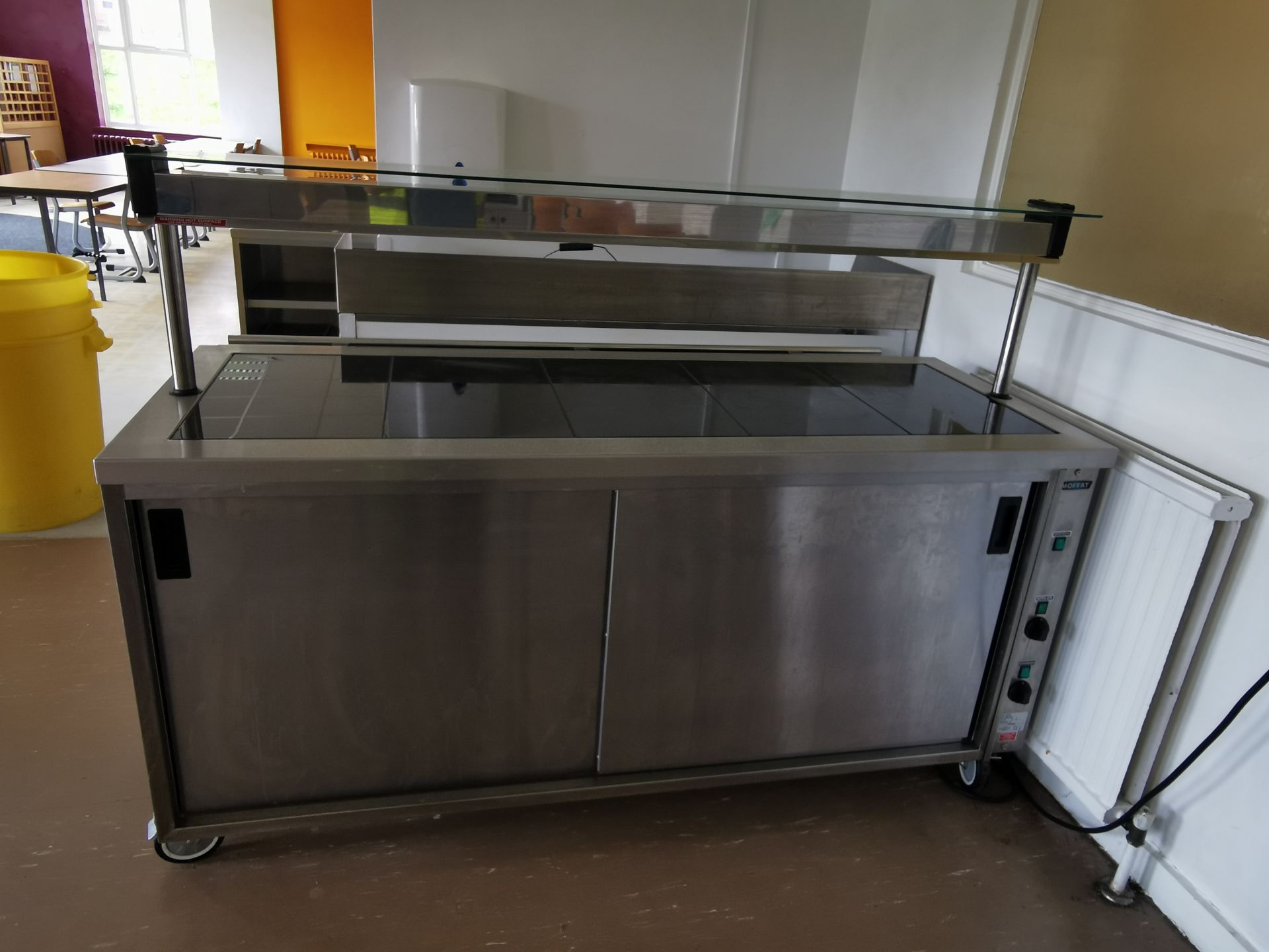 Moffat Comercial hot plate with hot cupboard Blue and stainless steel 6ft