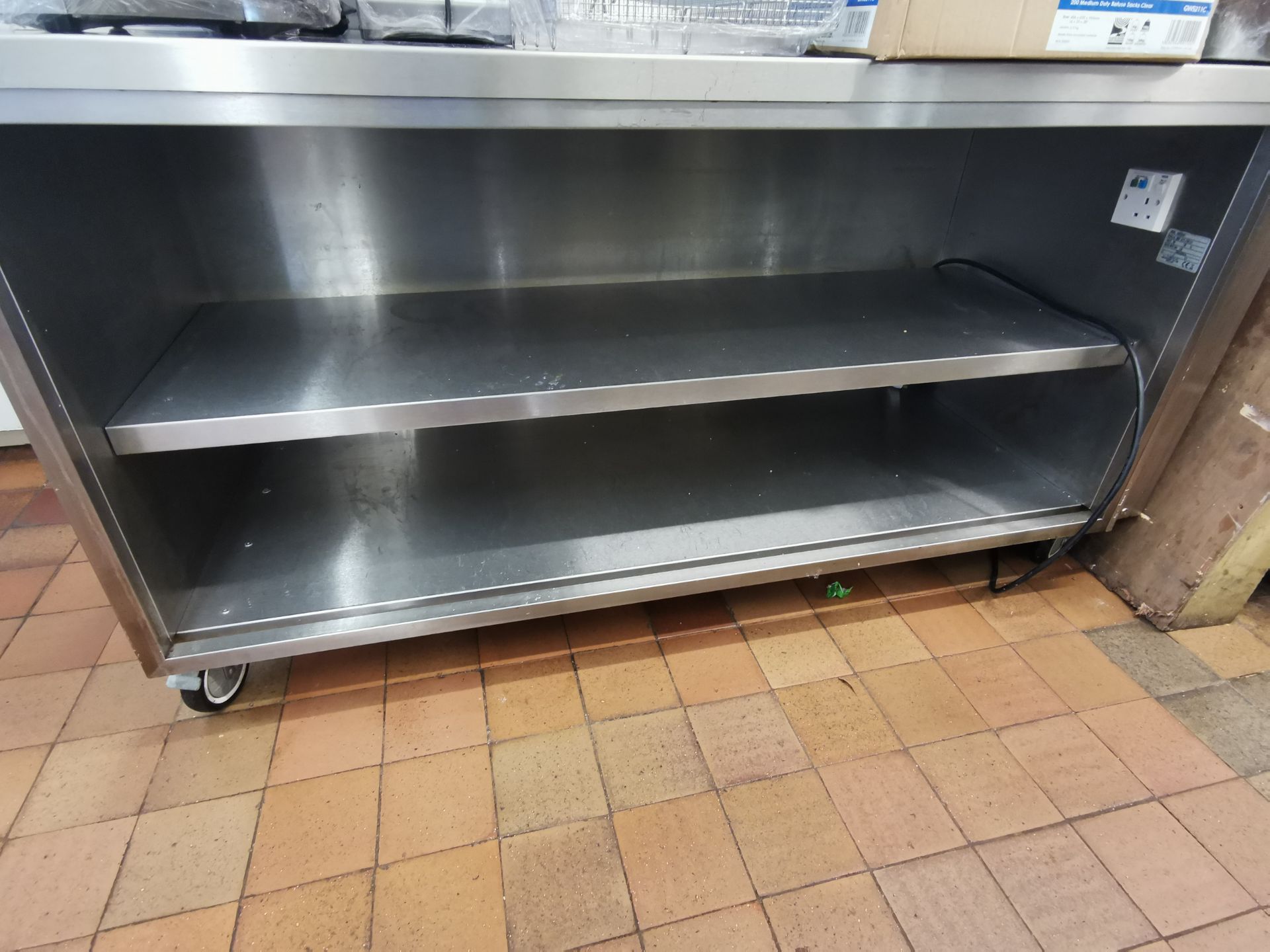 Stainless steel counter 6ft with built in plug socket