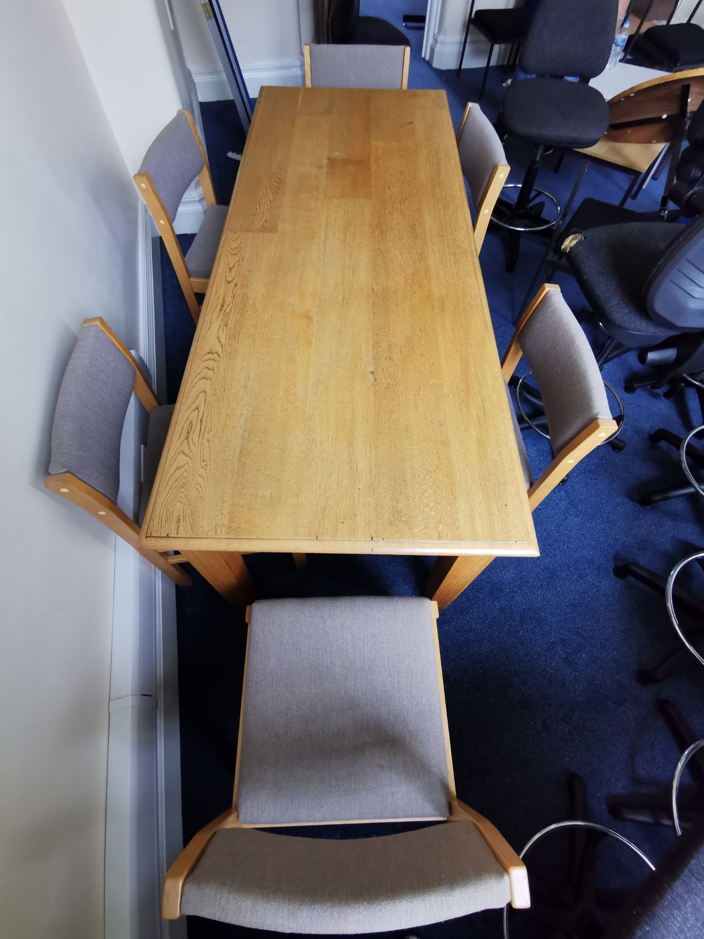 8ft Board room table and six chairs