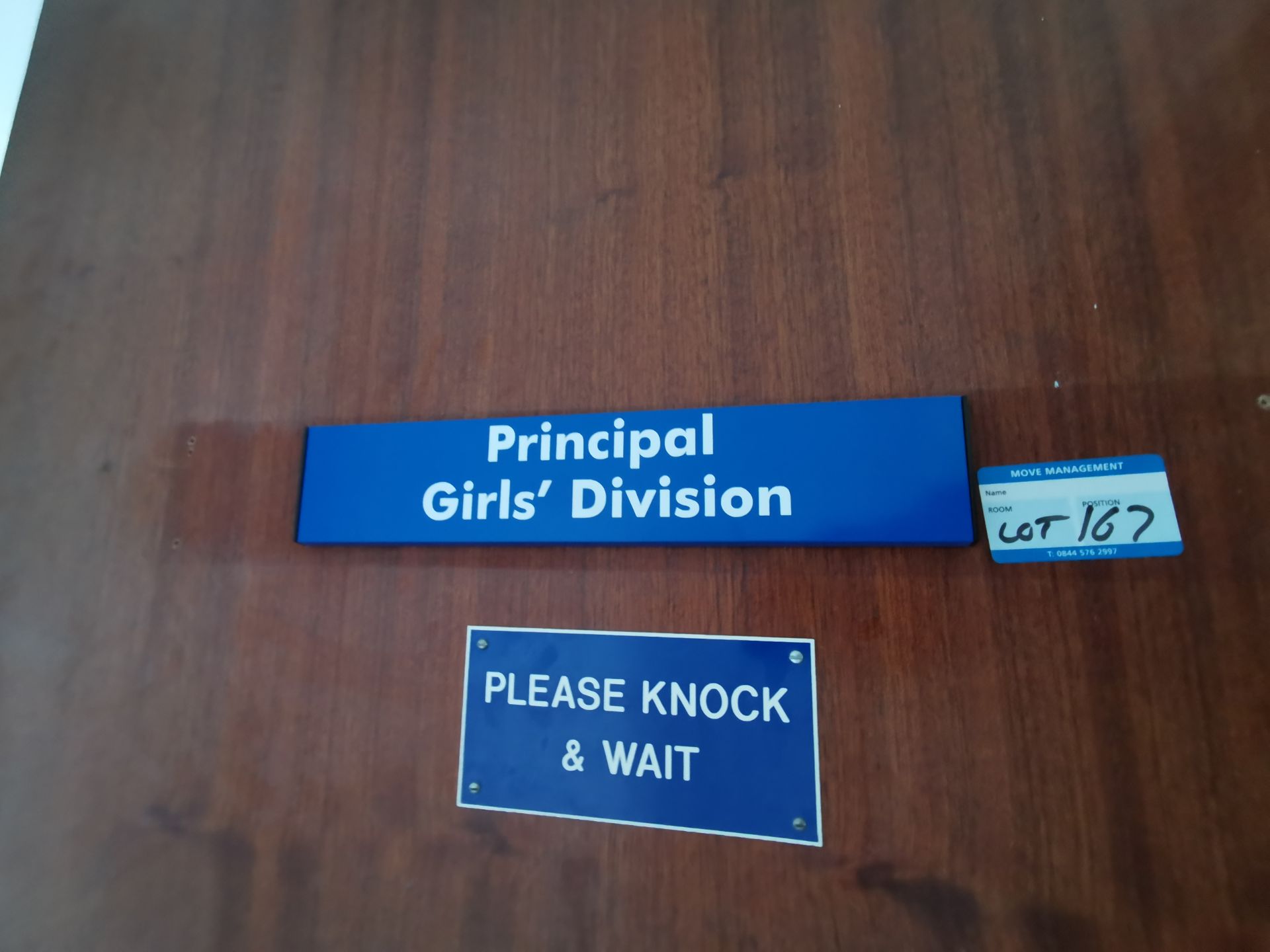 King's 'Principal Girls Division' door sign