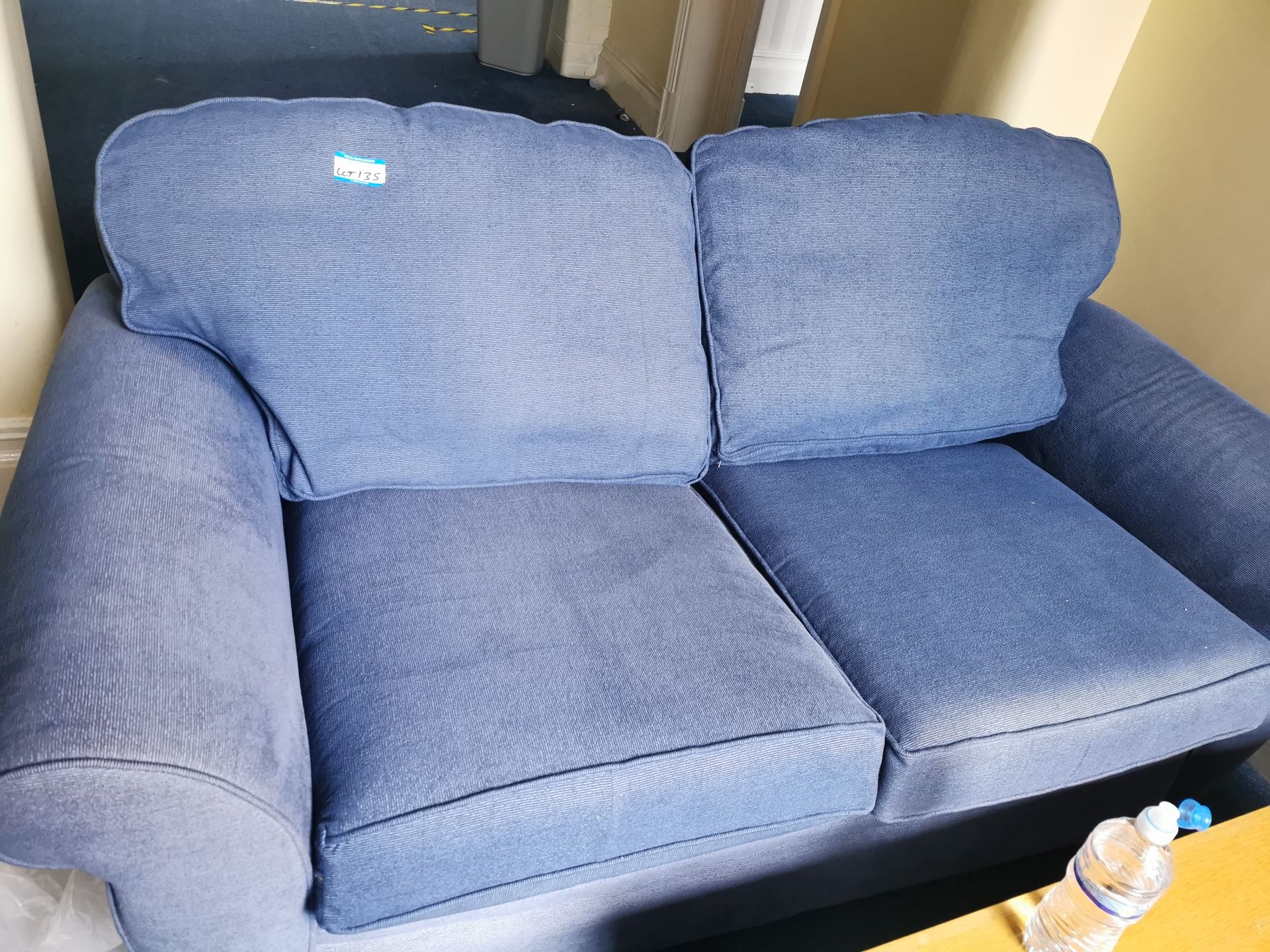 Blue fabric sofa
