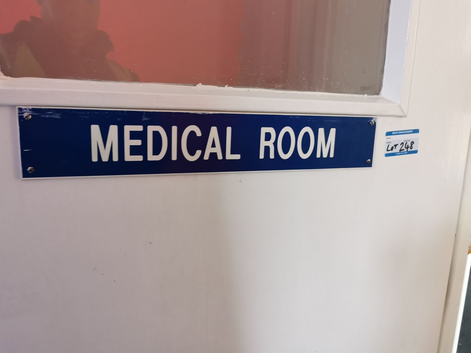 King's 'Medical room' door sign