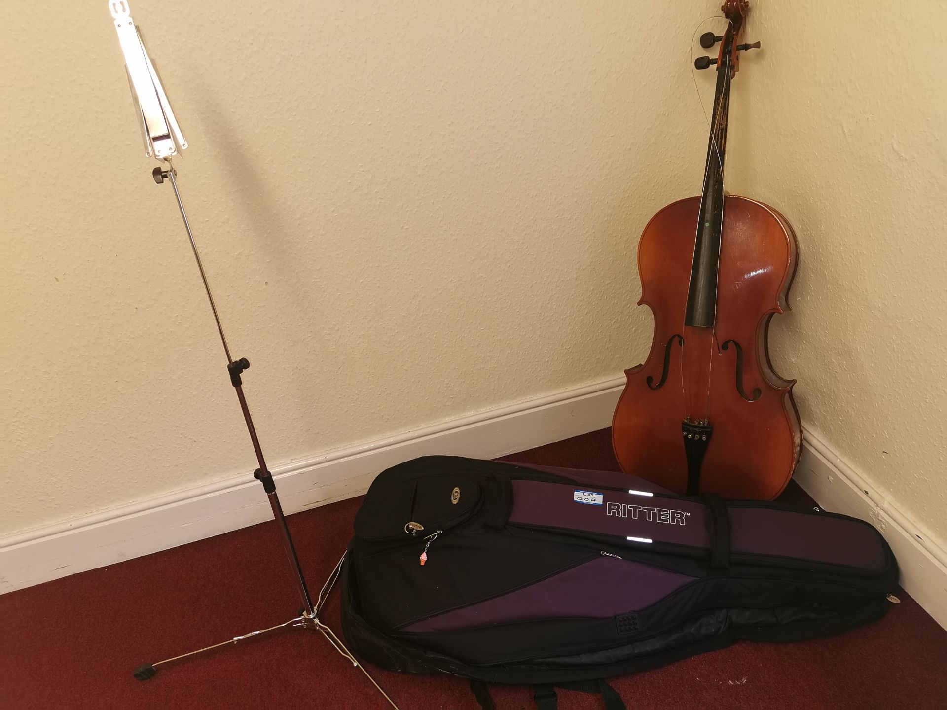 Cello and travel bag (needs restringing)