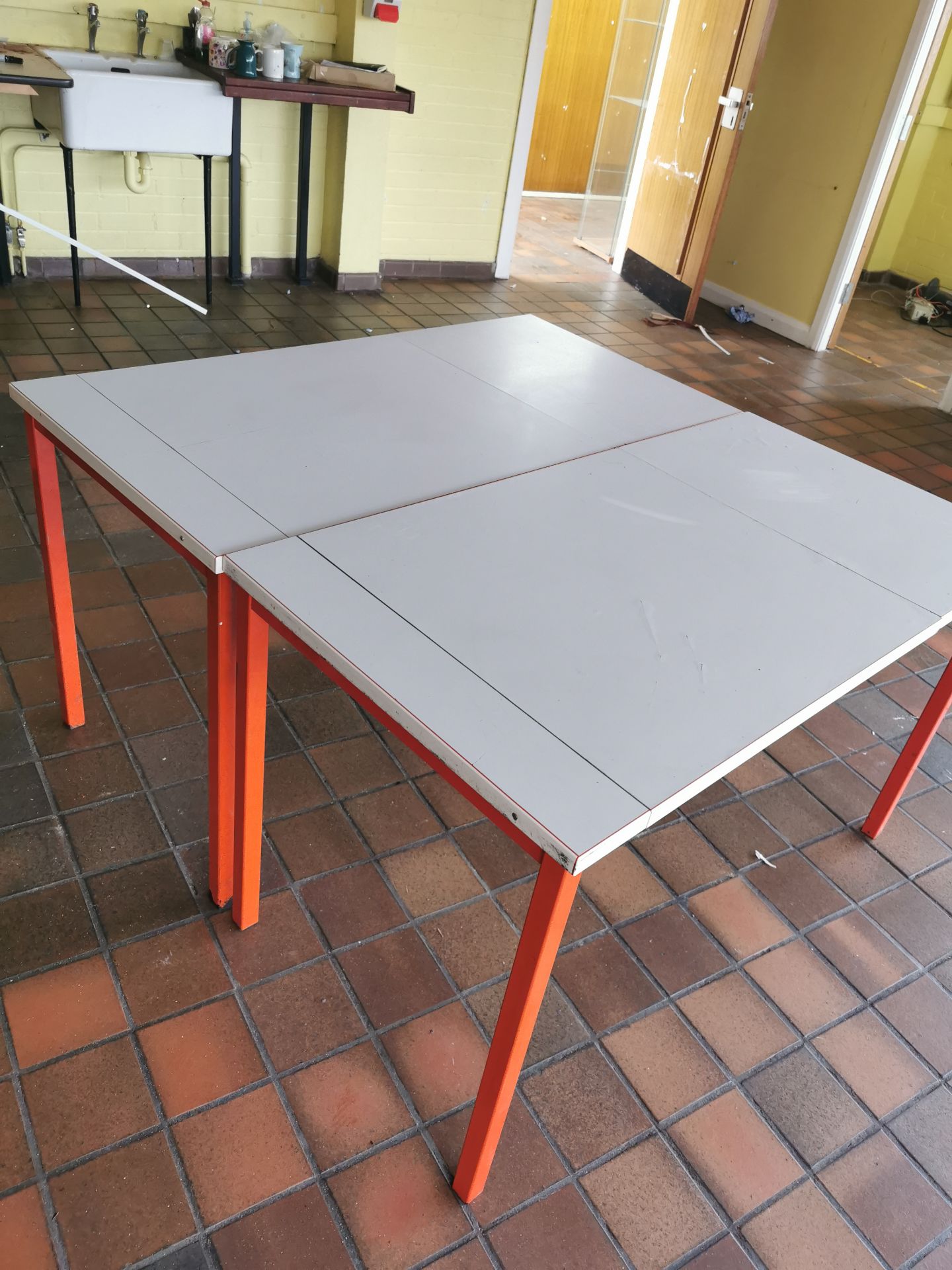 Pair of double drawing tables