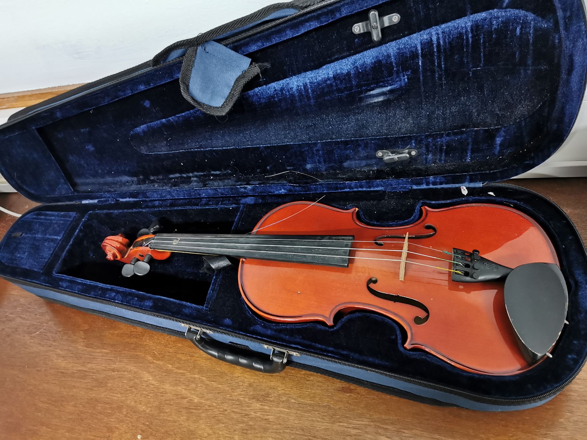 Violin with carrying case