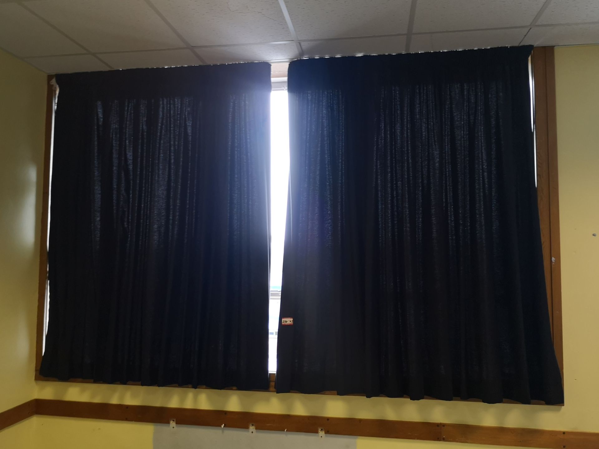 Pair of black curtains aprox 2m by 1.8m x2