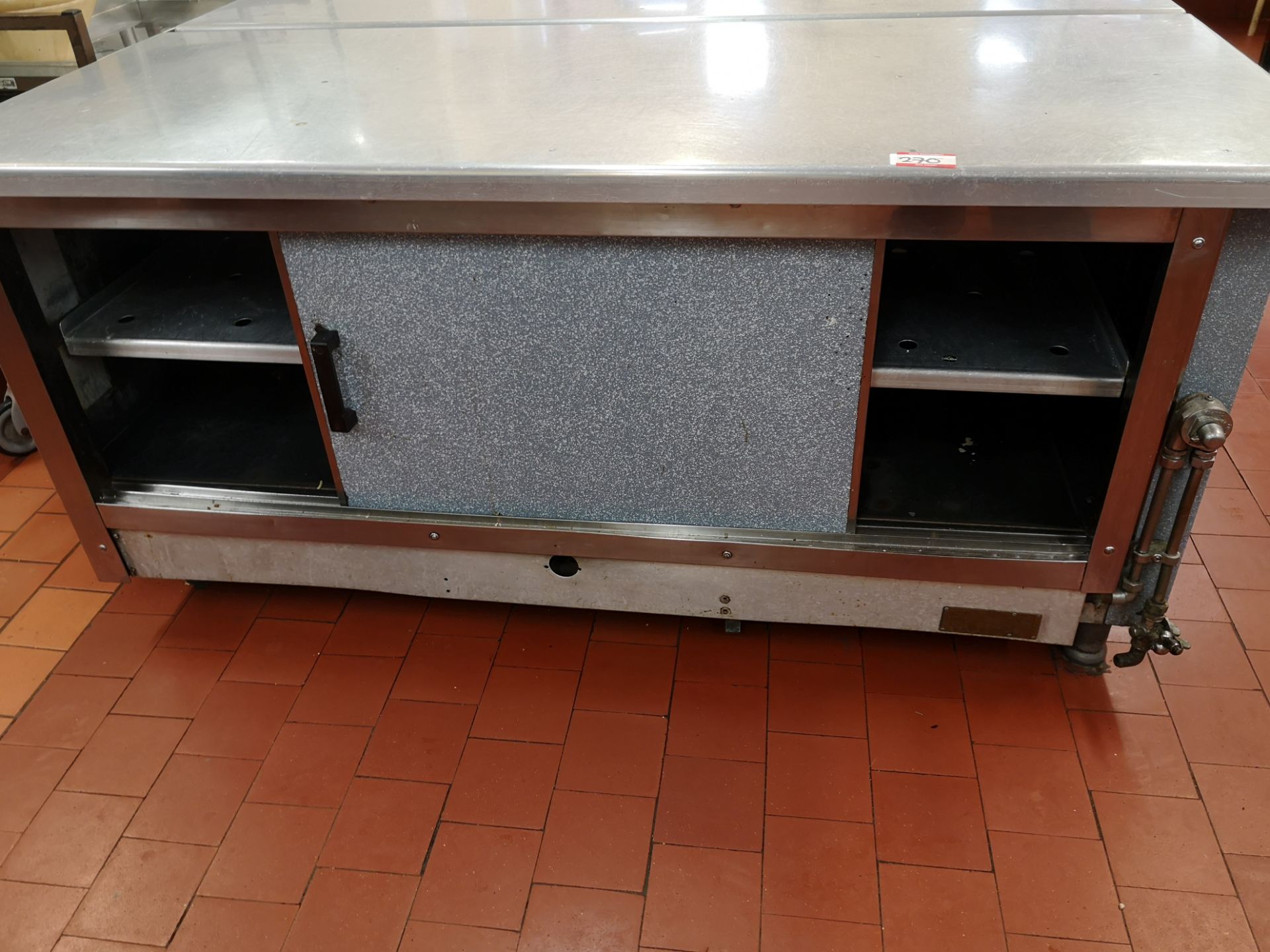 Double catering prep counter with under storage - Image 2 of 4