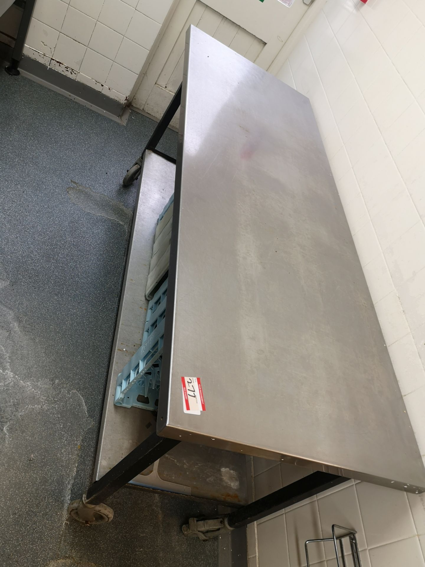 6 ft stainless prep worksuface on casters
