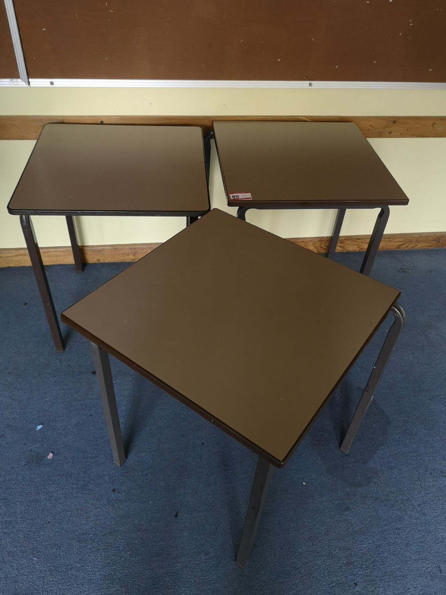 3x 60cm x 60cm vintage school desks