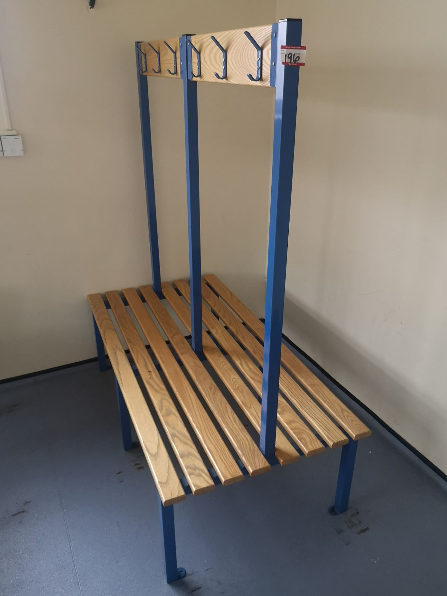 Blue double changing room bench