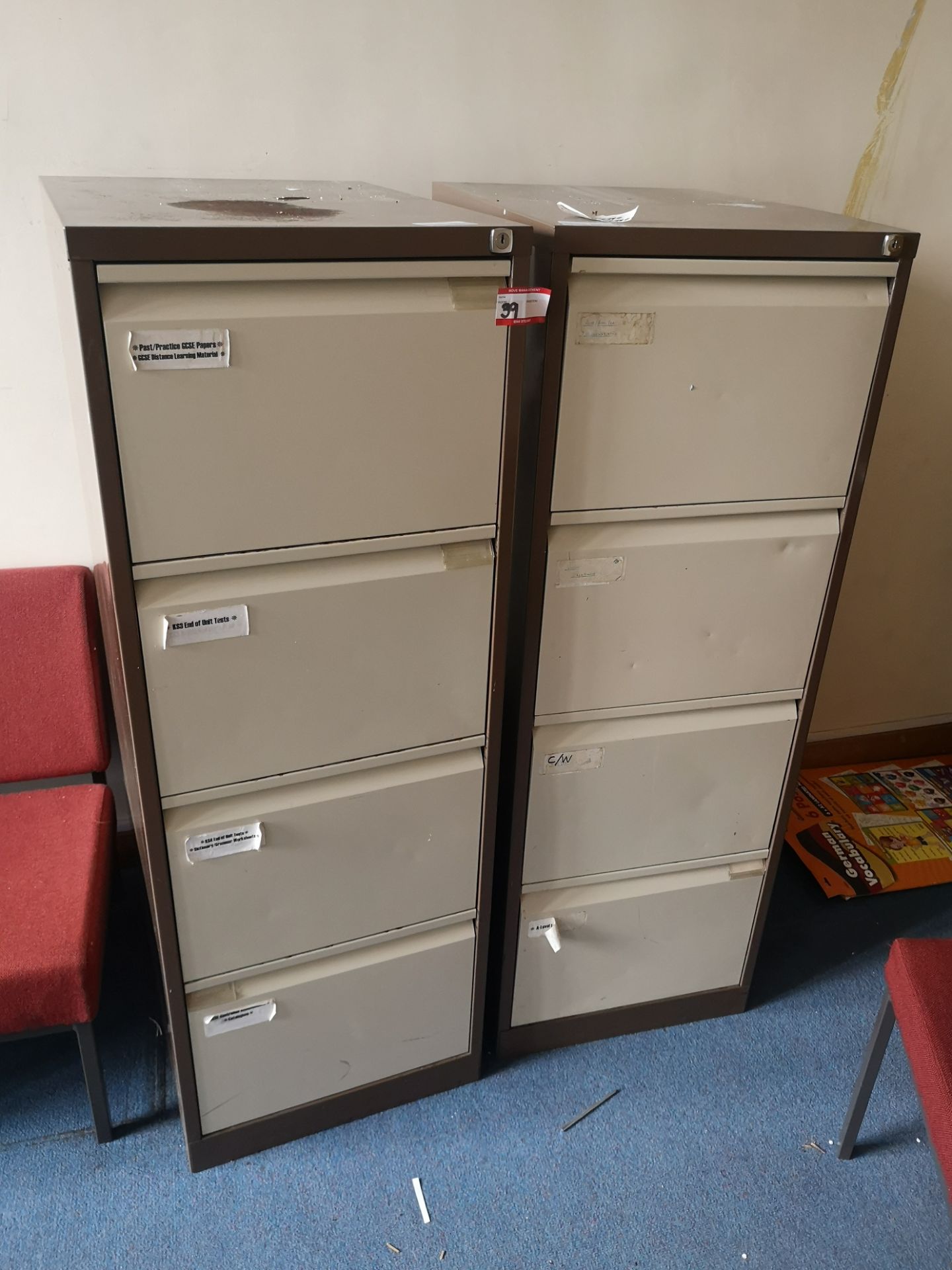 x2 4 drawer file cabinets