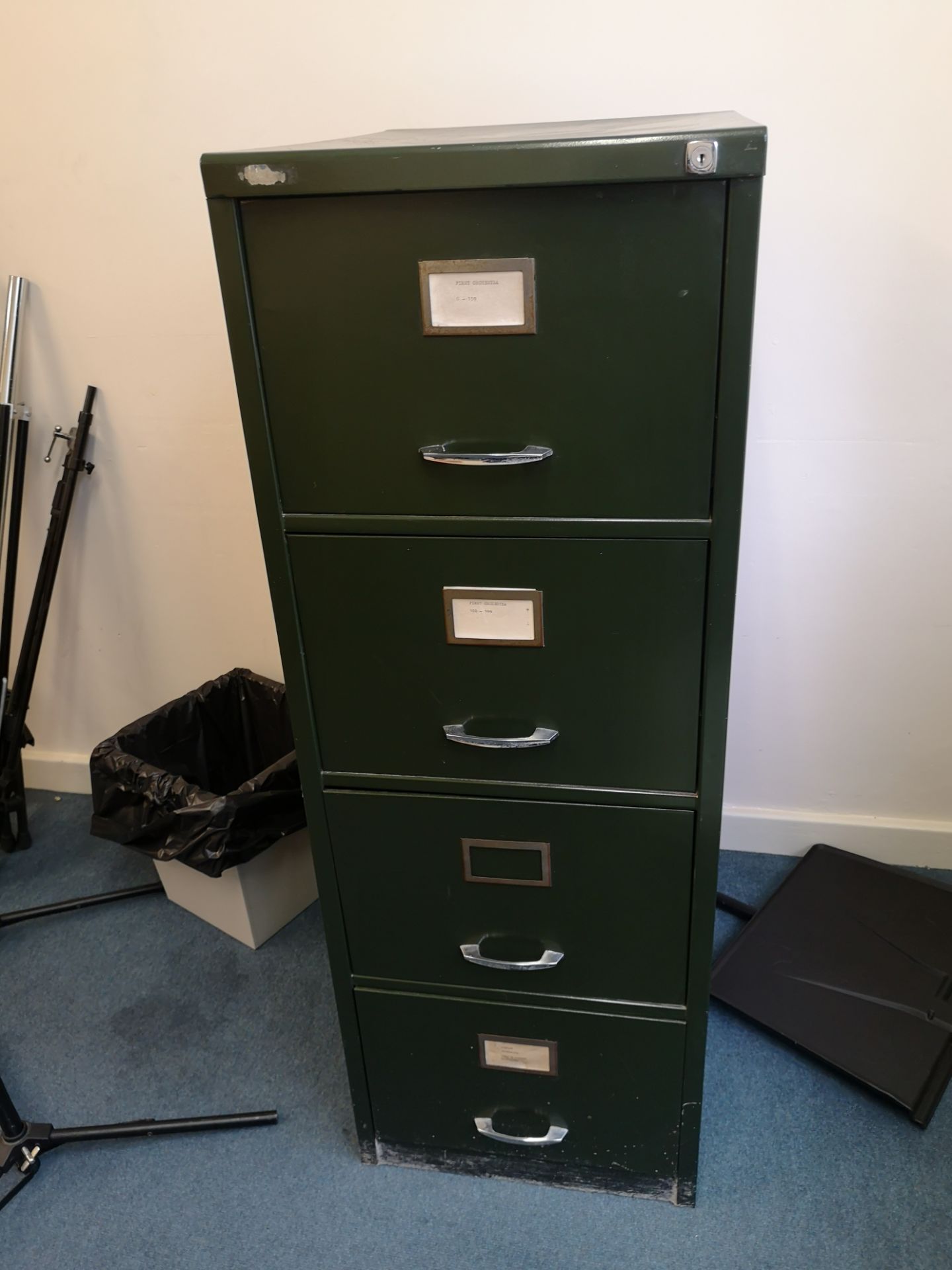 Vintage green 4 drawer file cabinets x2 no key