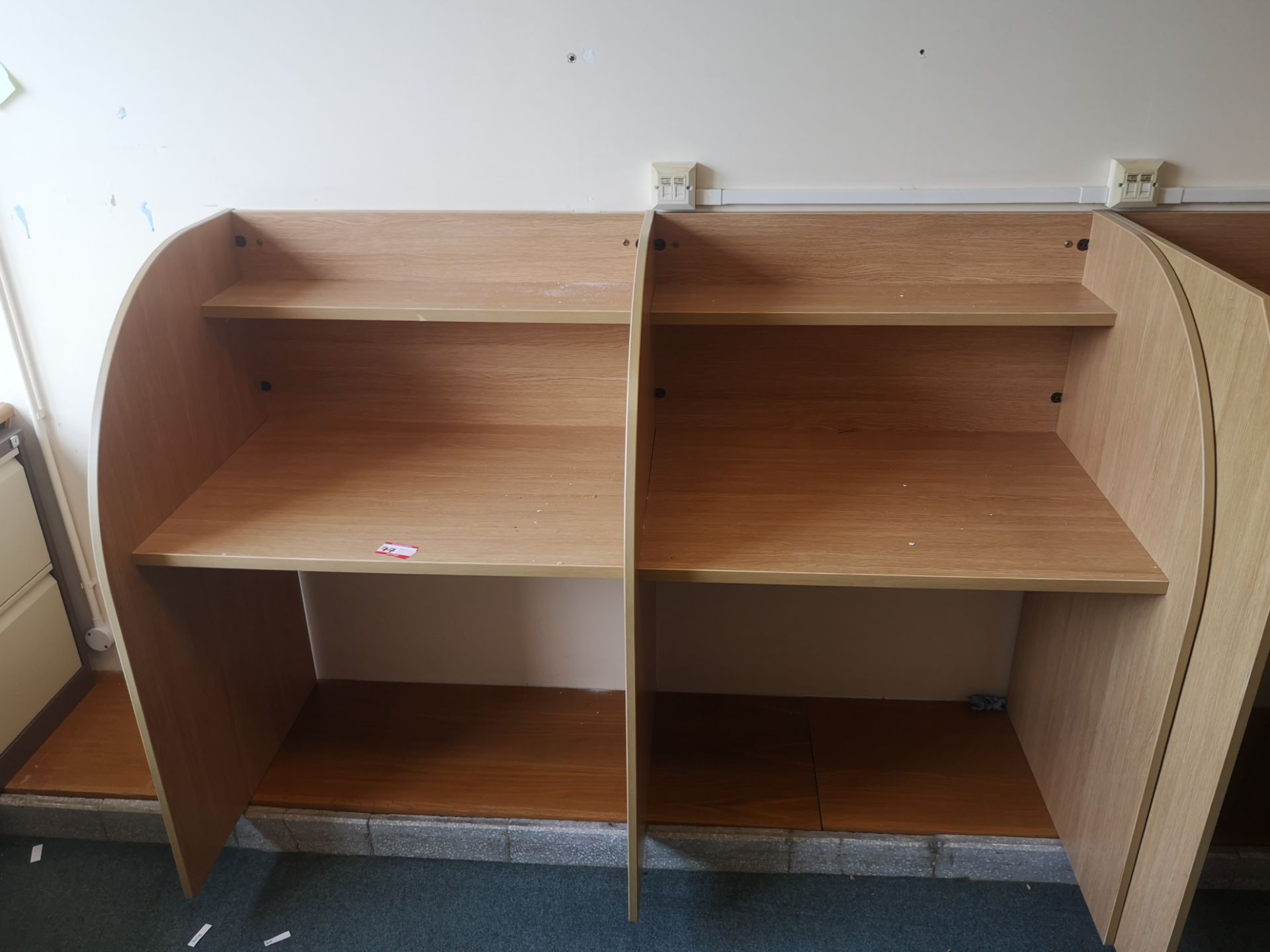 Double wooden work station 175cm wide
