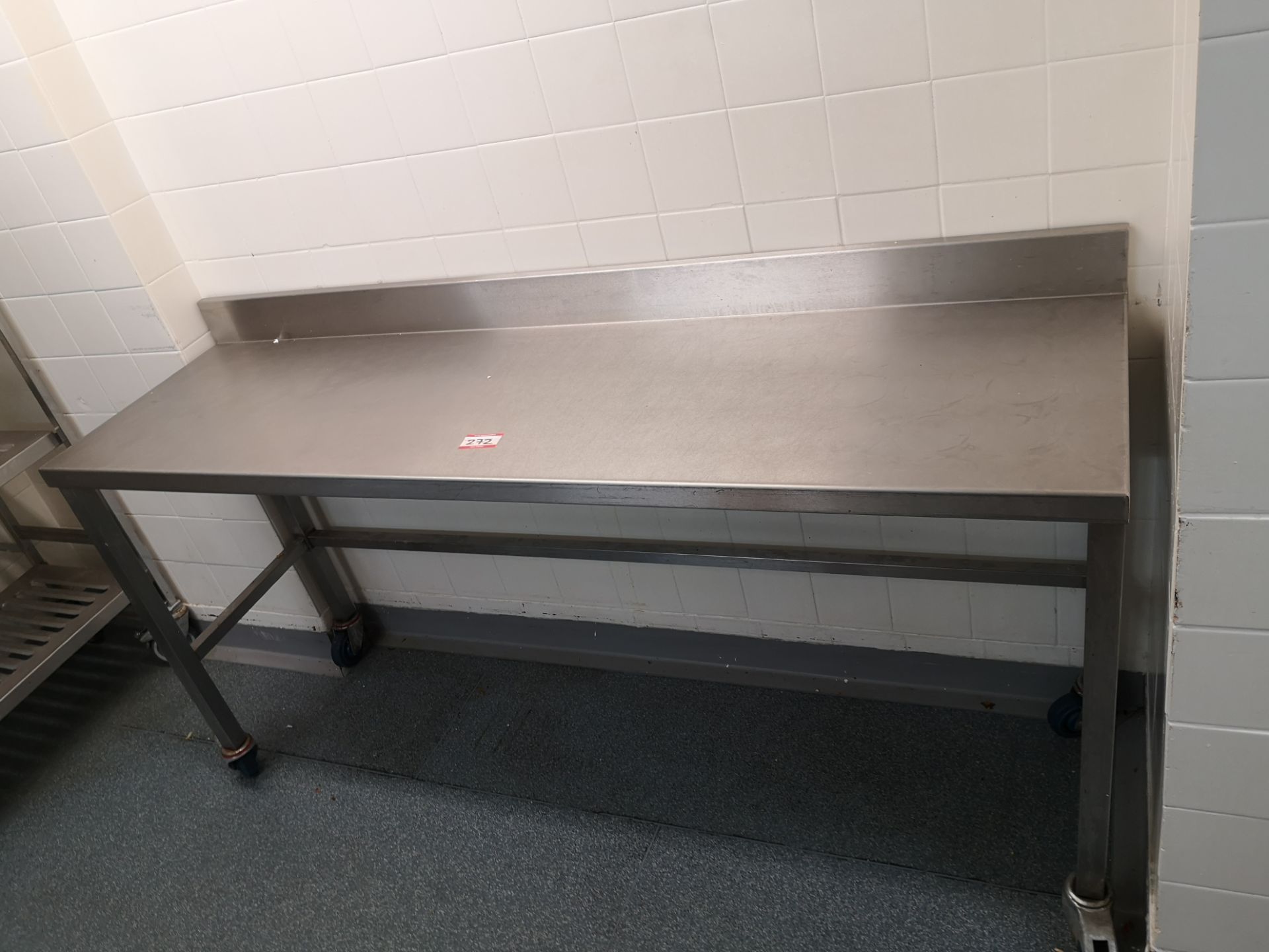 6ft stainless prep counter on casters