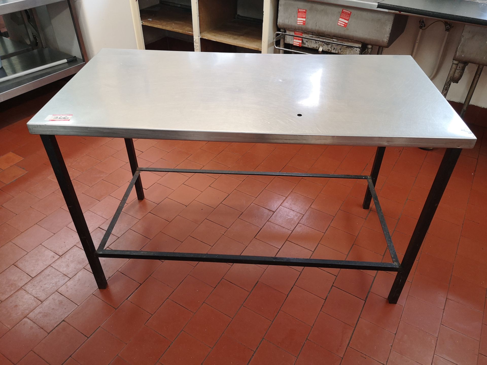 Stainless top catering prep counter 1.4m x 70cm