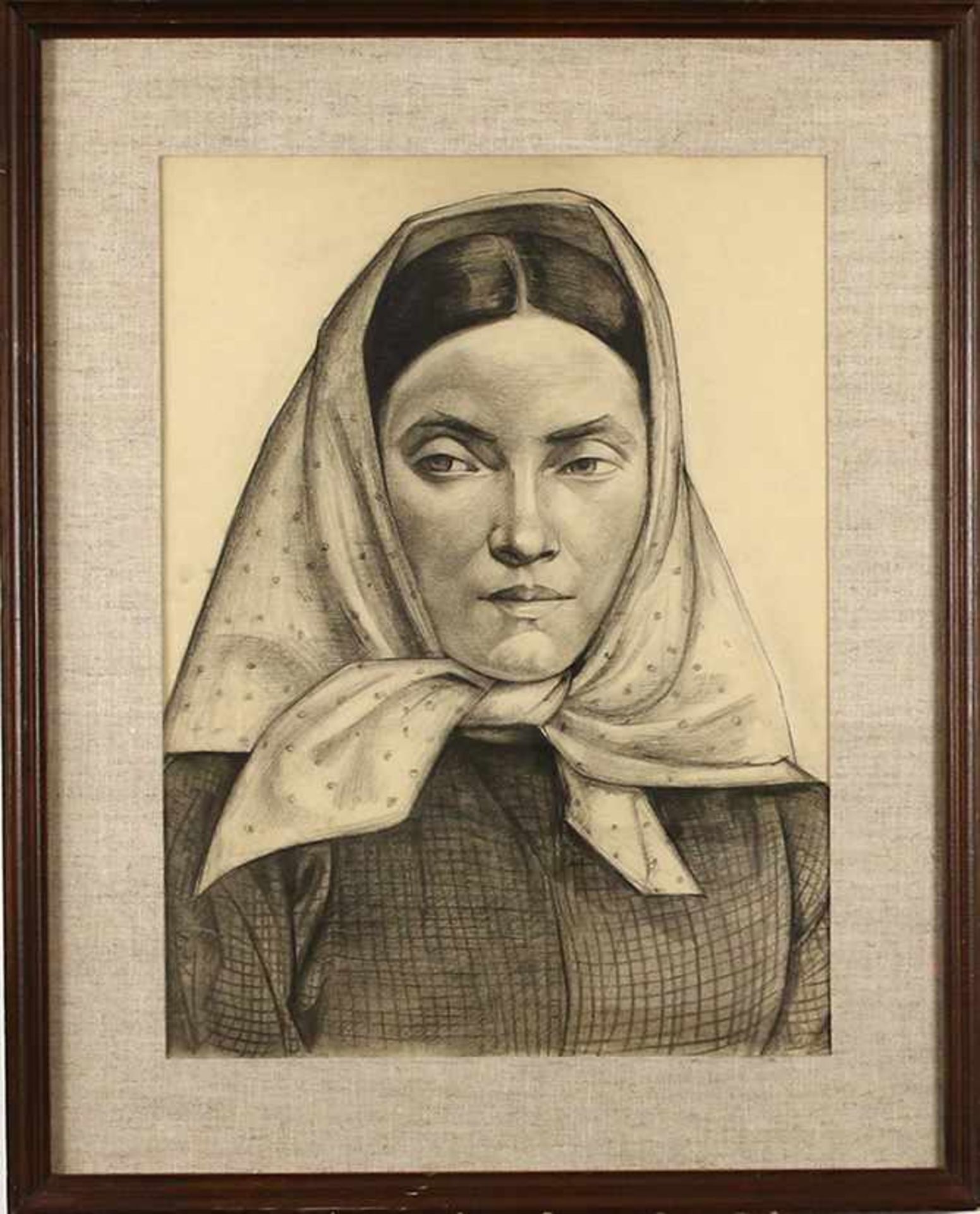Debora Duyvis (1886-1974), portret van een jonge vrouw, potloodtekening - 50 x 36 cm -