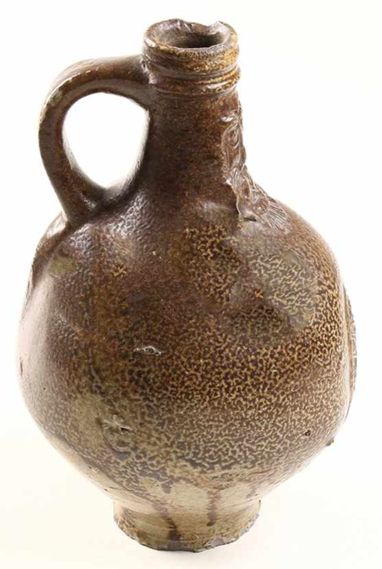 Steengoed baardmankruik met zoutglazuur en buikstempel, Frechen - H. 22 cm -