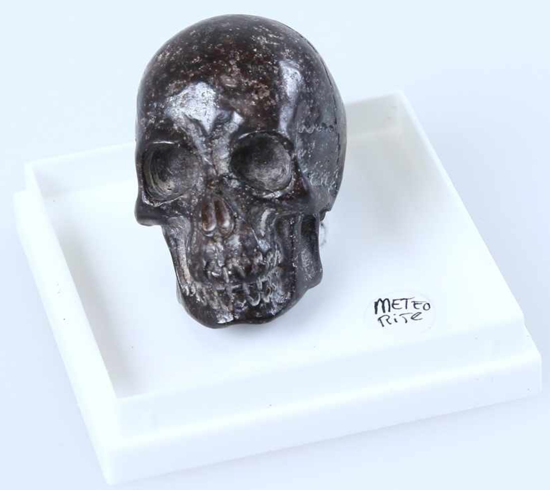From a stony meteorite (undescribed), H-L chondrite, 4.5 billion years old, a skull (height c. 30