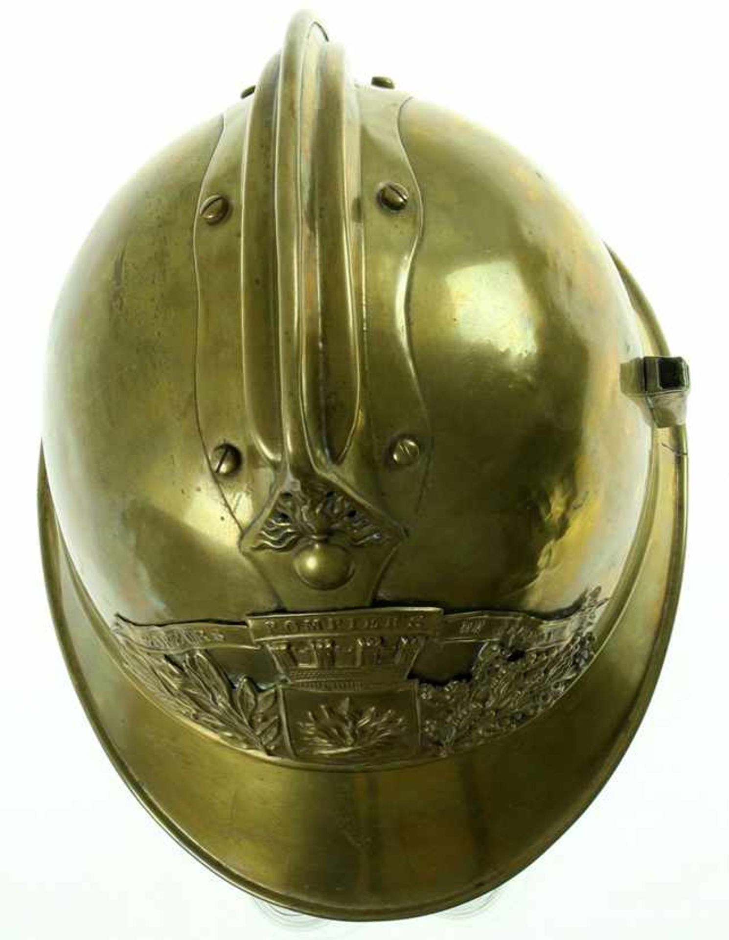 Frankrijk / France - Brass firefighter helmet, 'Sapeurs Pompiers de Cernoy', without liner