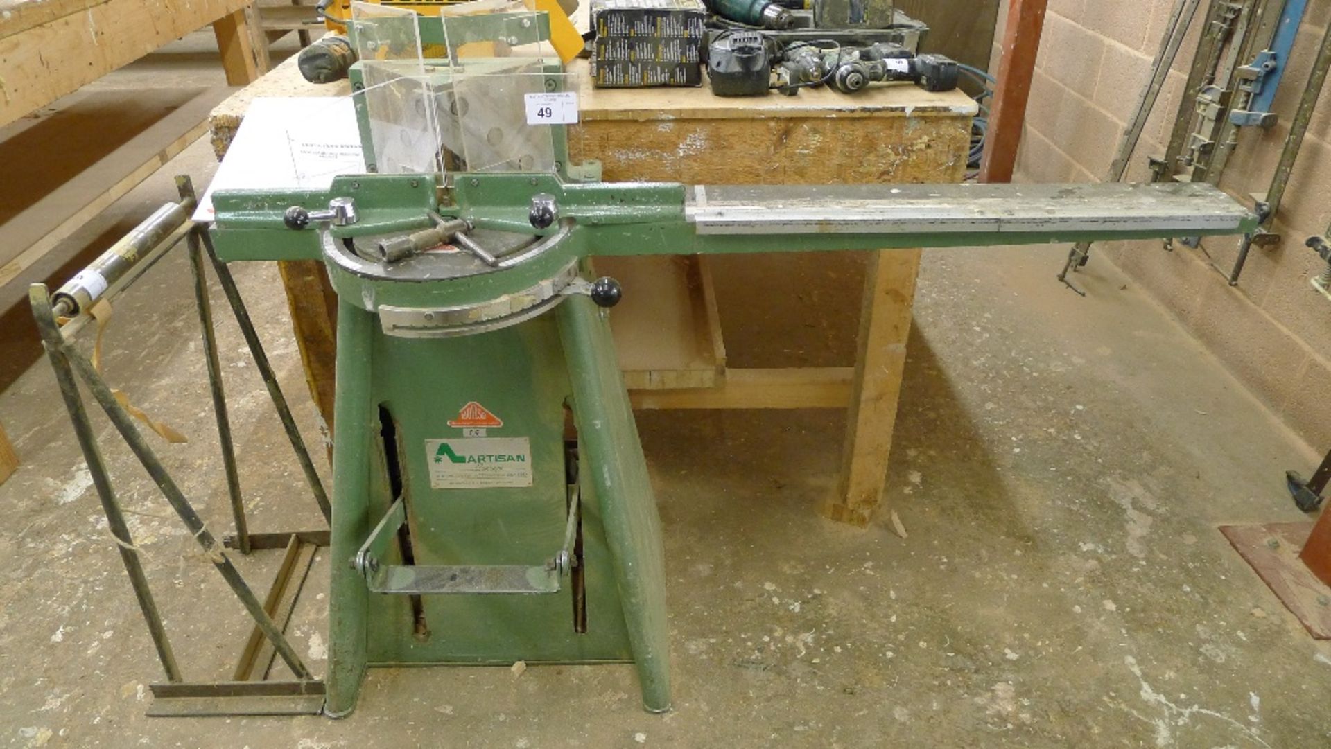 1 Morso foot operated mitre cutter model F (please note the right hand measuring arm is broken and