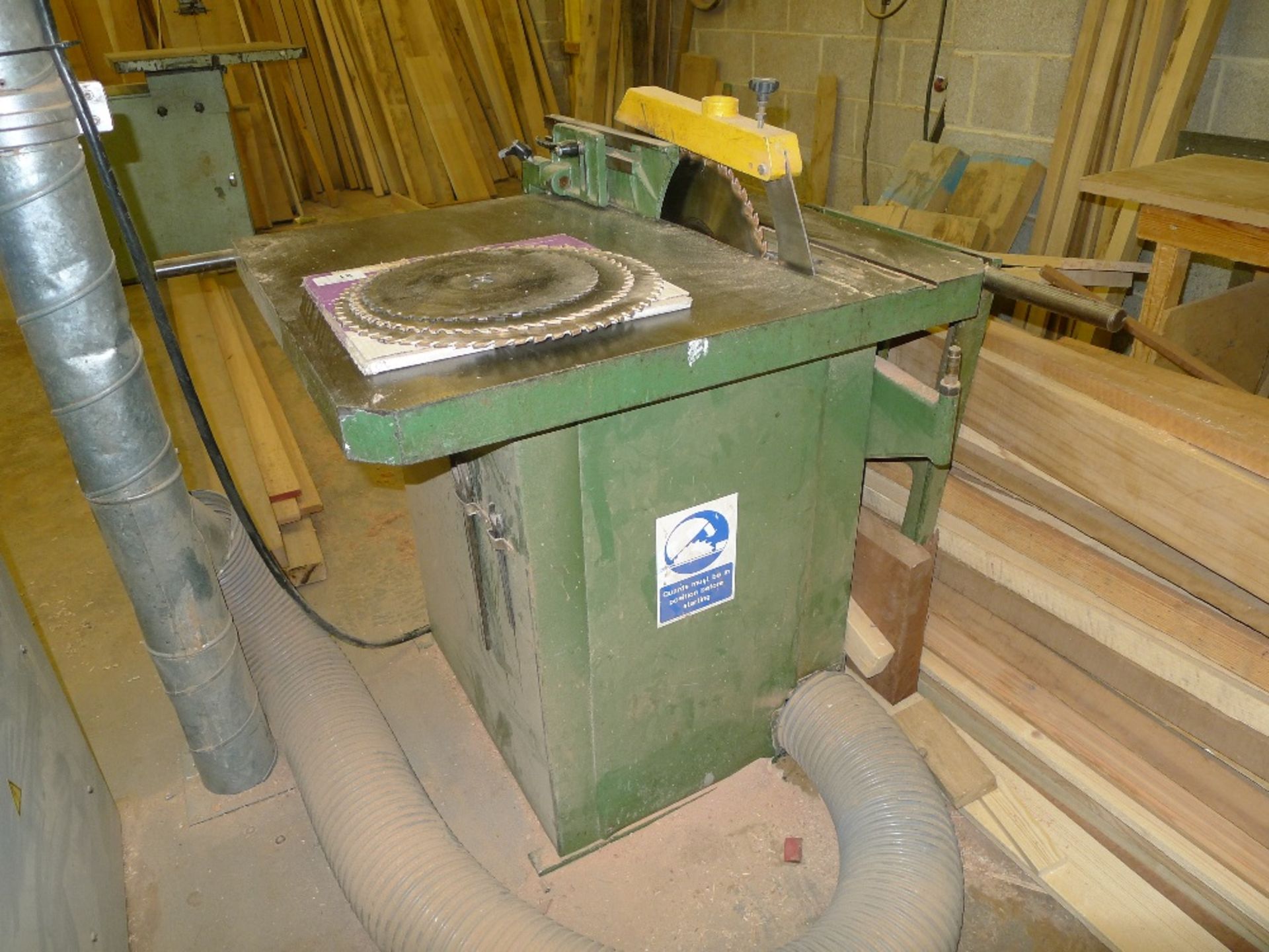 1 circular table saw by Sedgwick, 3ph with 1 blade fitted and 4 other spare blades - Image 3 of 4