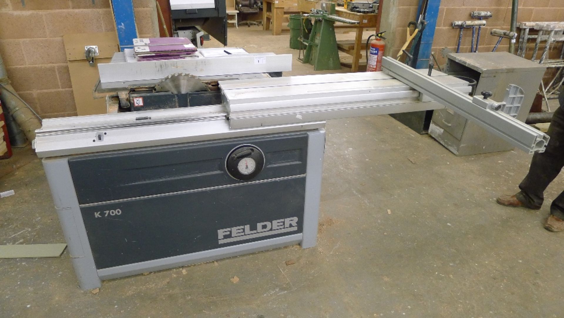 1 sliding panel table saw by Felder type K-700, YOM 2015, 3ph with 1 blade fitted, supplied with 9 - Image 9 of 10