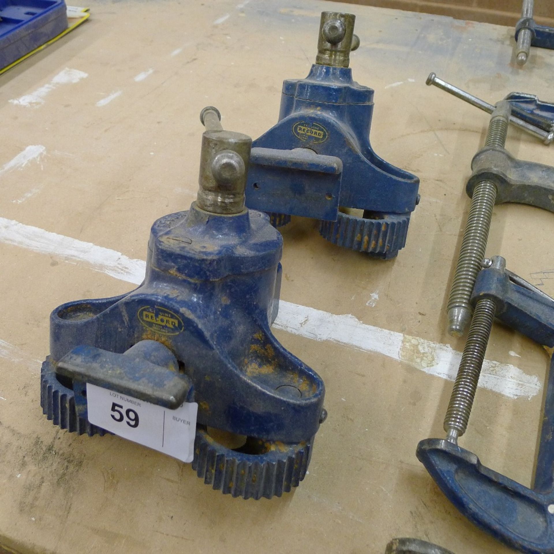 2 Record flooring clamps and 7 various G clamps - Image 2 of 2