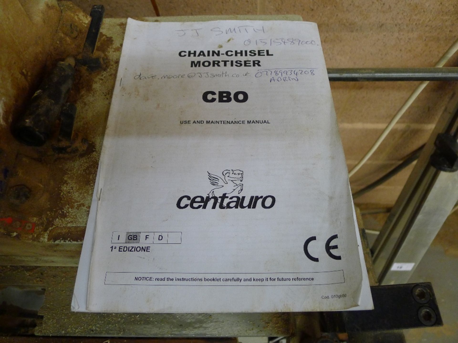 1 pnuematic chain mortiser by Centauro type CBO, YOM 2001 supplied with various accessories - Image 7 of 7