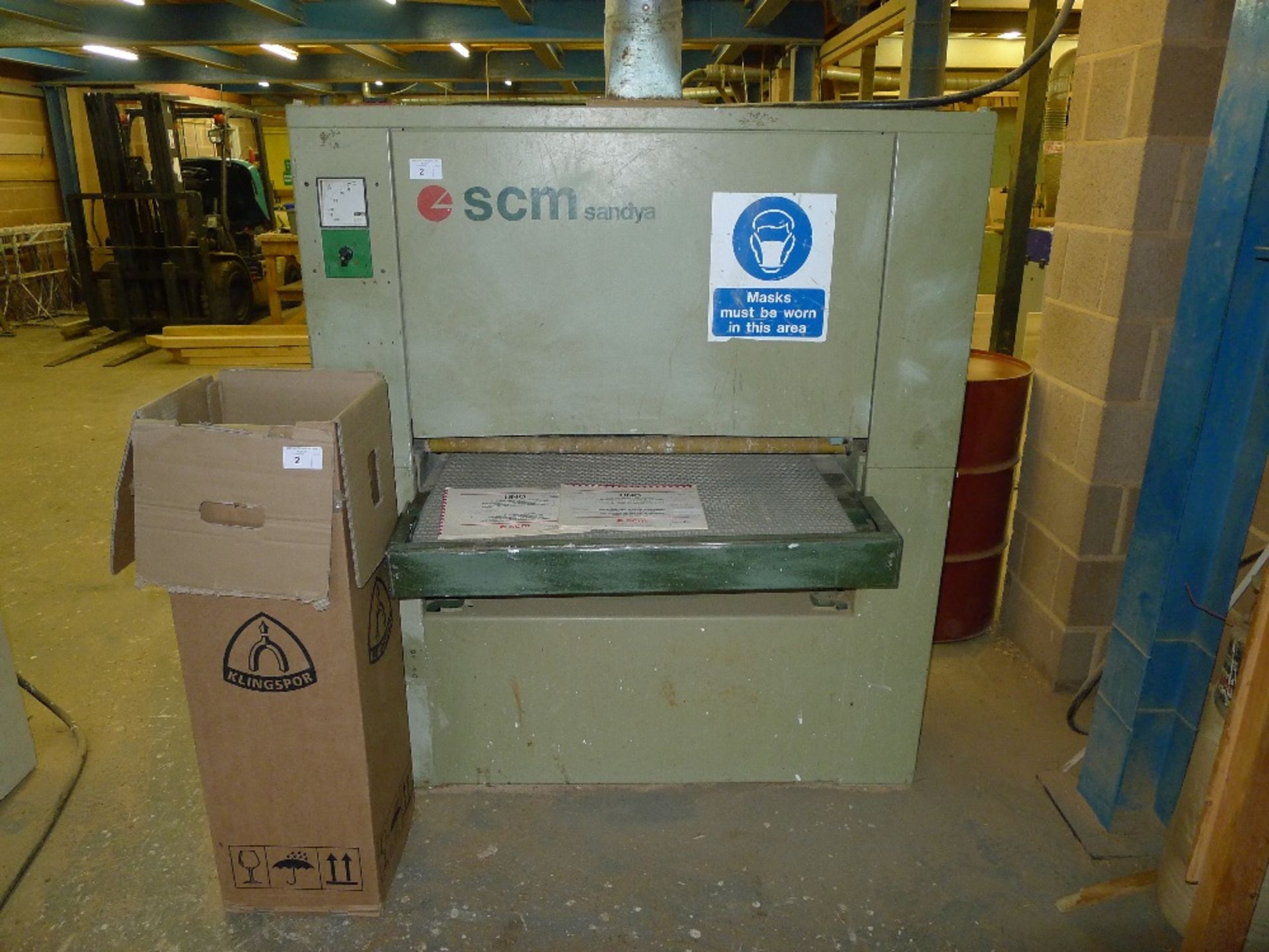 1 pass through sander by SCM Sandya type UNO, No. AE004252, 3ph , max width approx 930mm, supplied