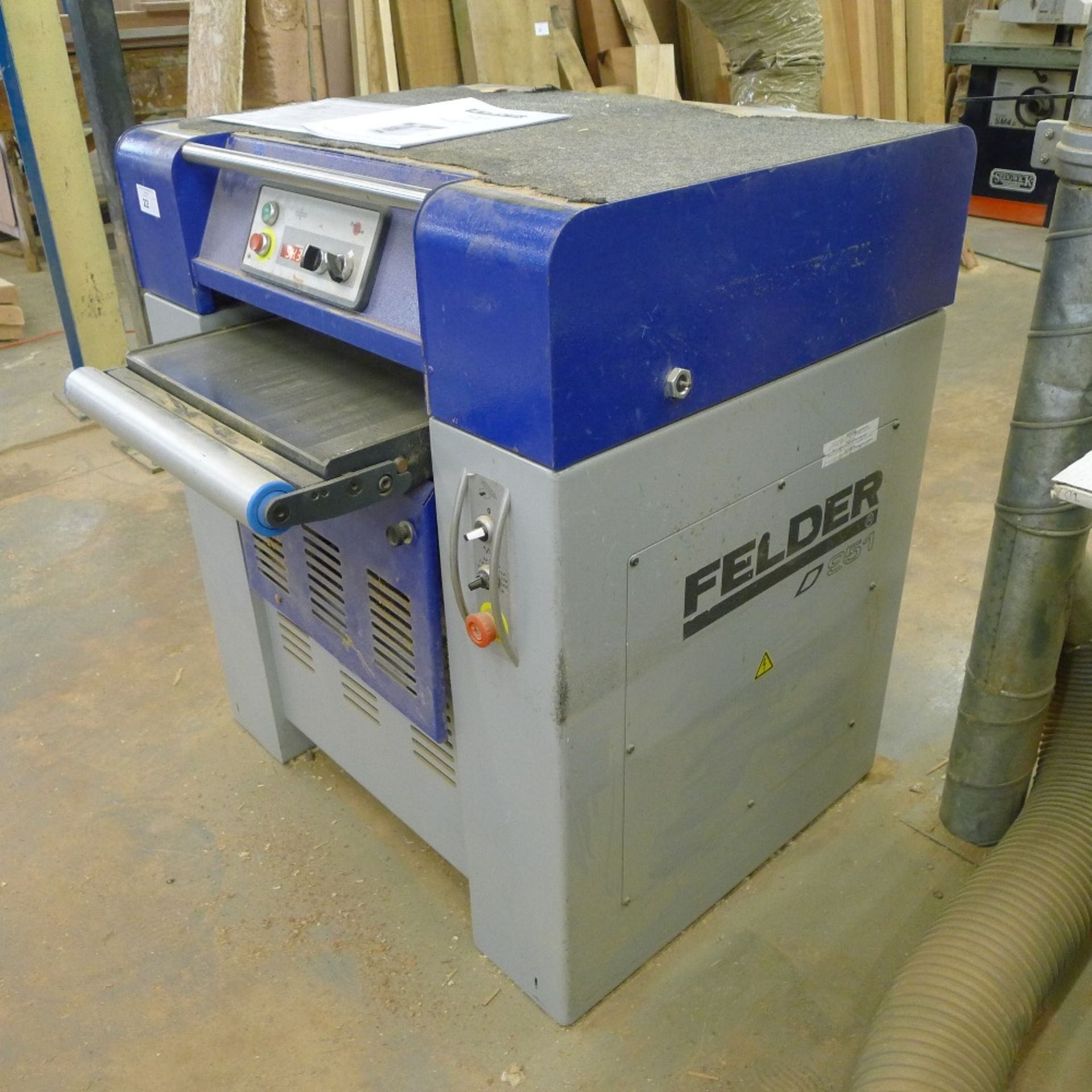 1 planer thicknesser by Felder type D951, YOM 2012, 3ph - Image 2 of 6