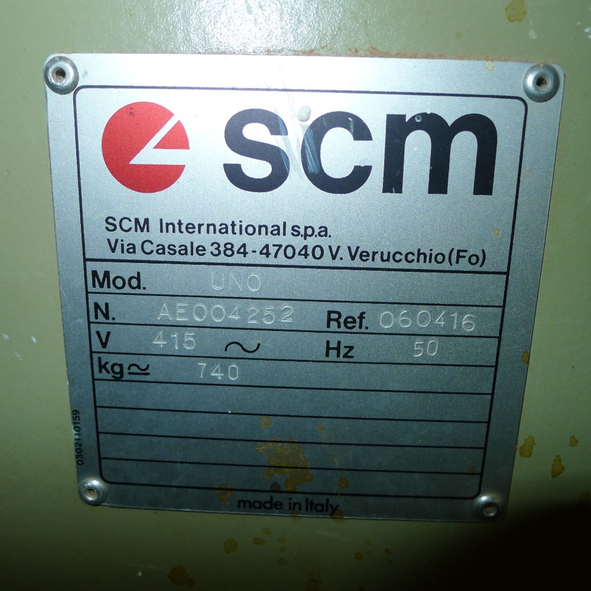 1 pass through sander by SCM Sandya type UNO, No. AE004252, 3ph , max width approx 930mm, supplied - Image 4 of 6