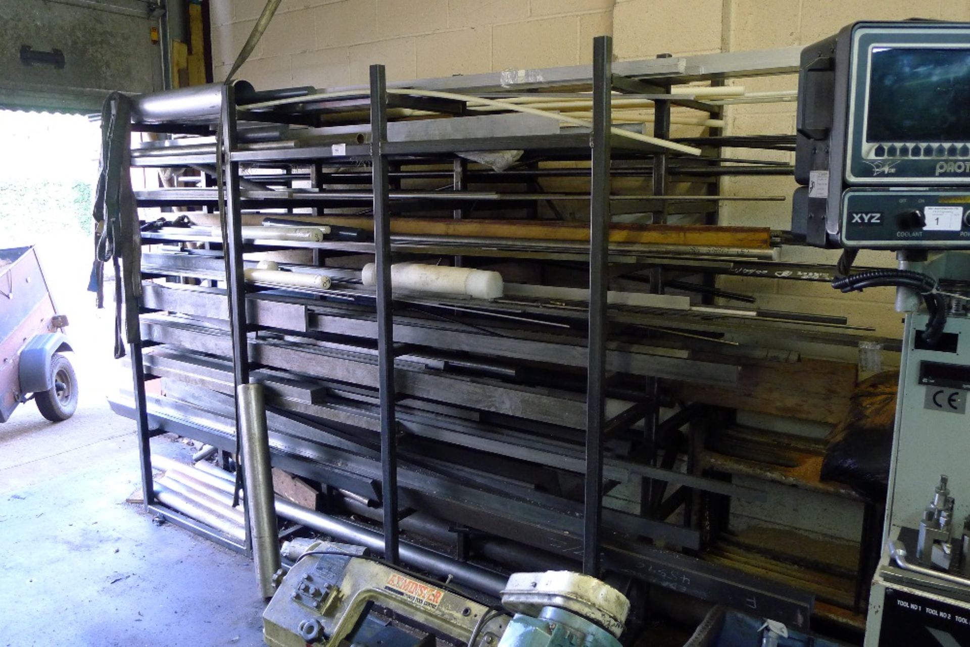 1 steel stock storage rack containing a quantity of flat bar, round bar, plastic / nylon / metal - Image 6 of 6