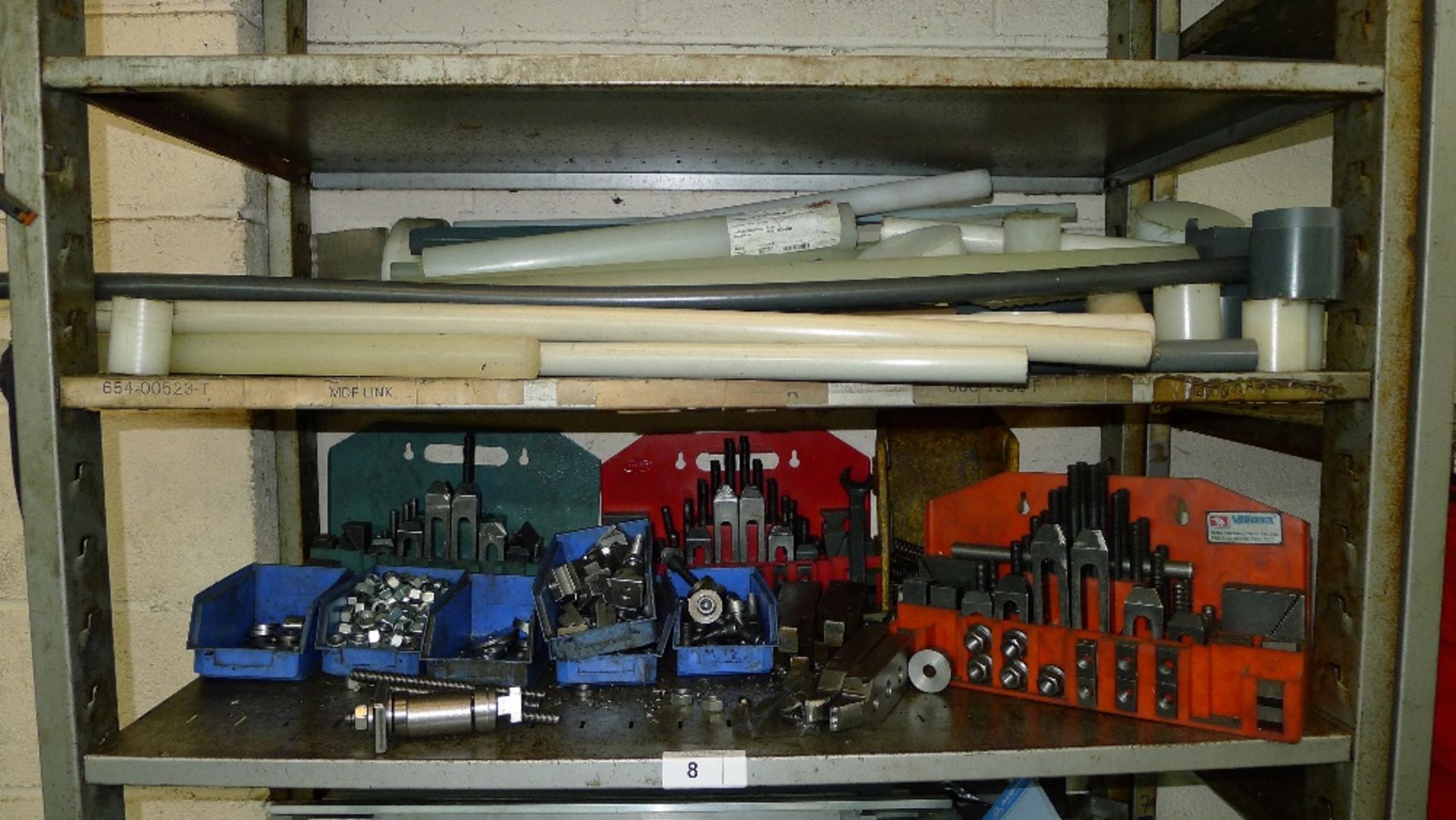 1 bay of boltless stores type racking containing a quantity of various items including clamping down - Image 2 of 3