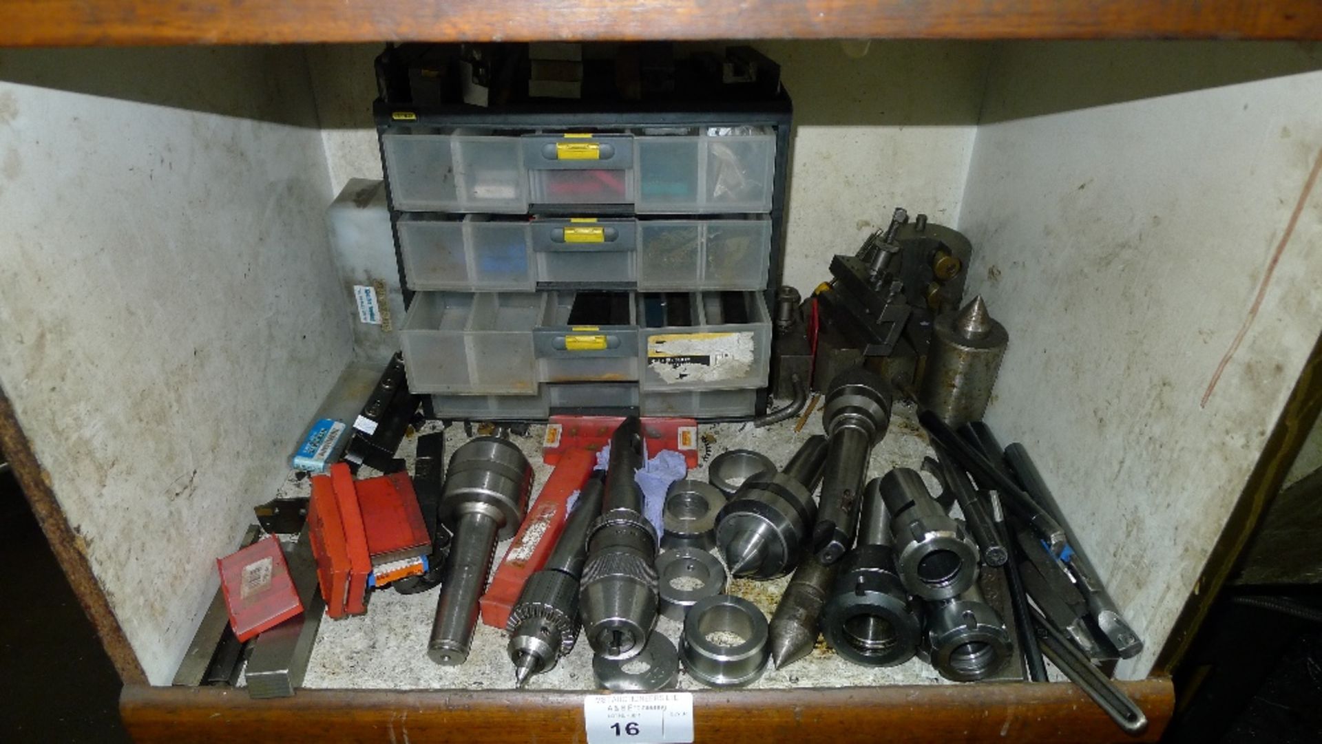 1 rack containing various tooling including chuck jaws, tool holders, spinning centres, collet - Image 3 of 5