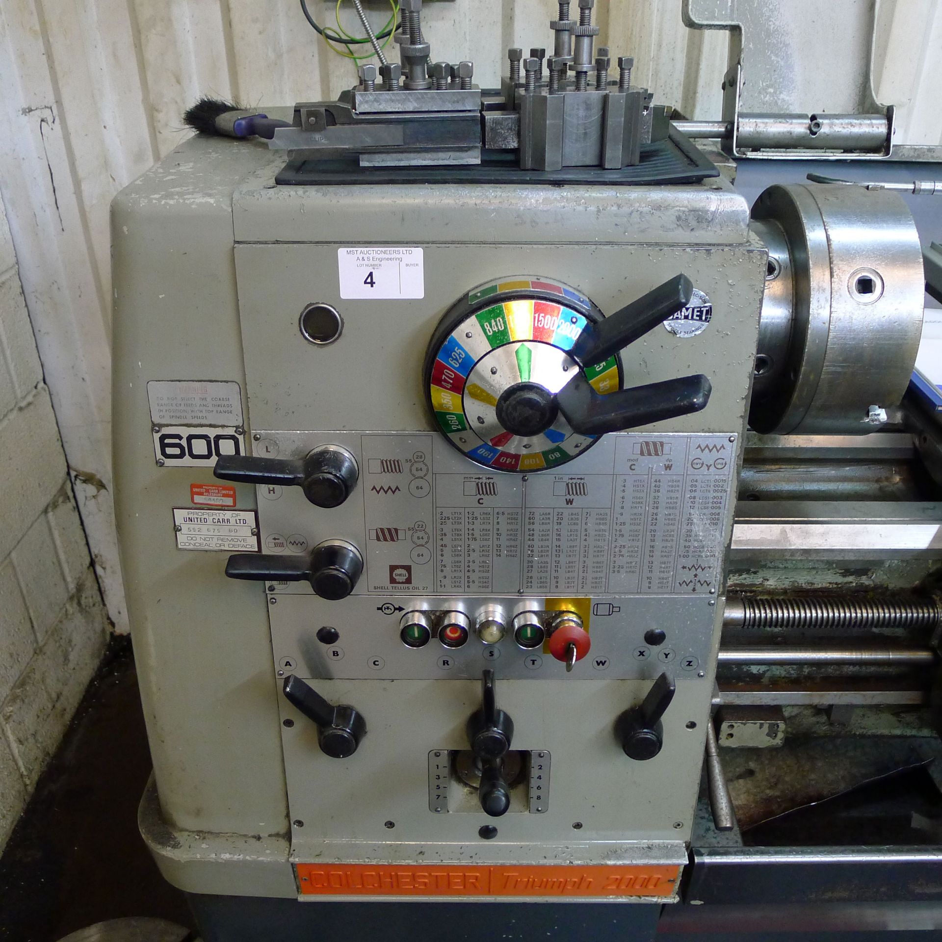 1 Colchester centre lathe type Triumph 2000 serial no. 6/0048/28923, 3ph, overall bed length 1.3m, - Image 2 of 11