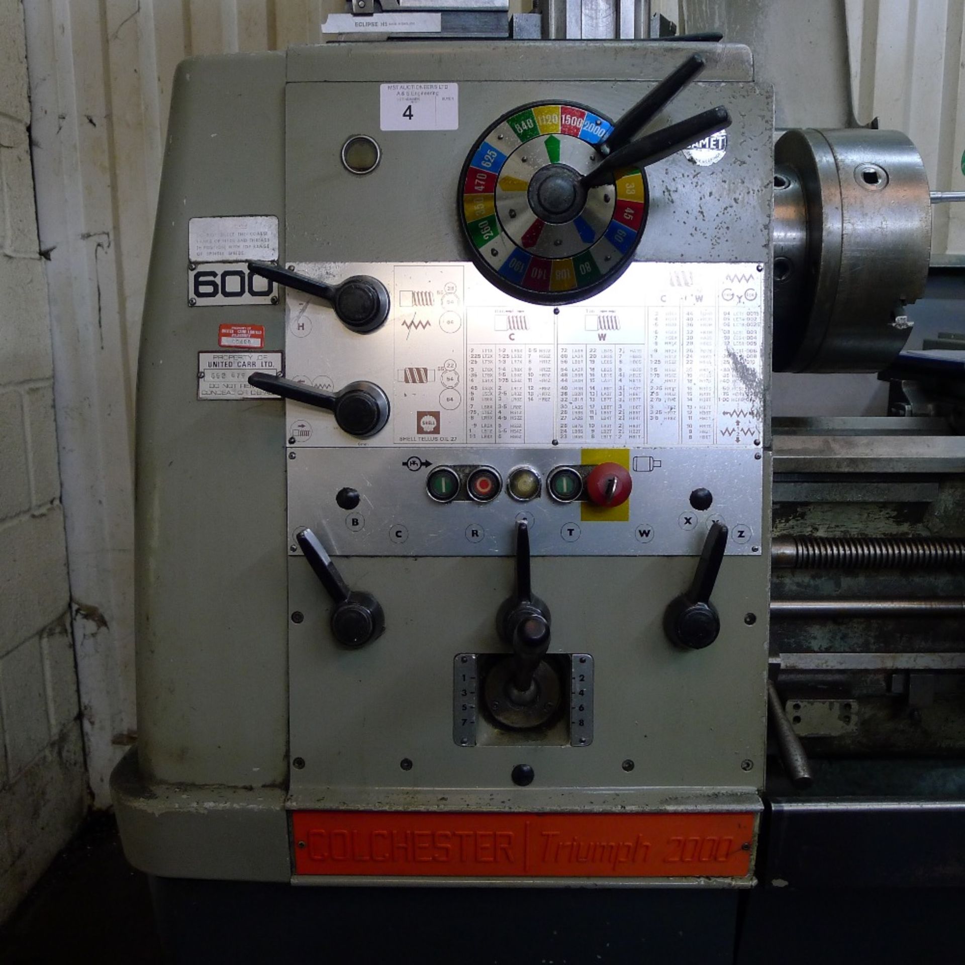 1 Colchester centre lathe type Triumph 2000 serial no. 6/0048/28923, 3ph, overall bed length 1.3m, - Image 5 of 11
