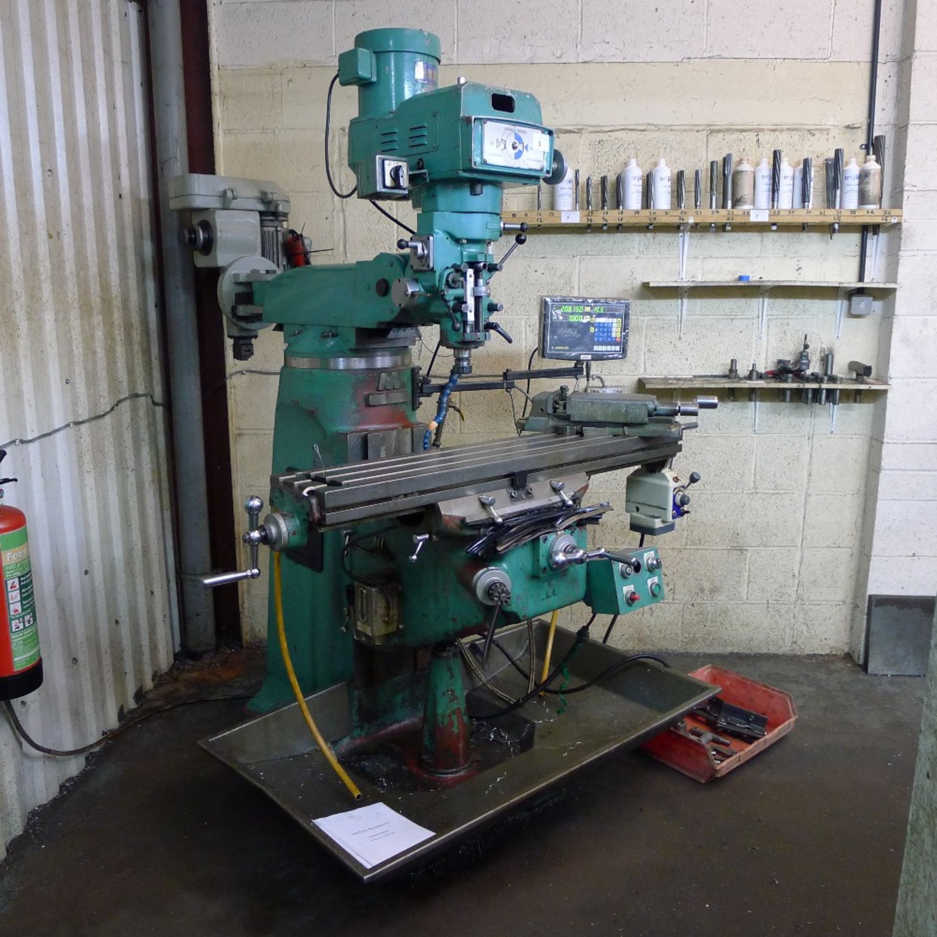 1 milling machine by Widdowsons (Bridgeport type) 3ph, table size 1.25m x 23cm, 830mm x 450mm