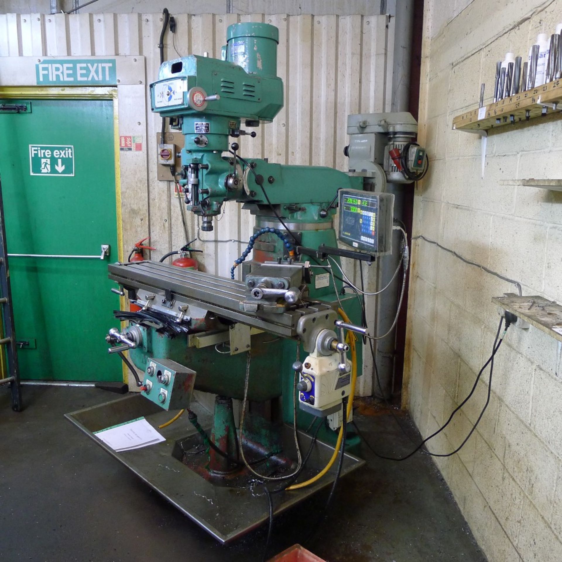 1 milling machine by Widdowsons (Bridgeport type) 3ph, table size 1.25m x 23cm, 830mm x 450mm - Image 2 of 12