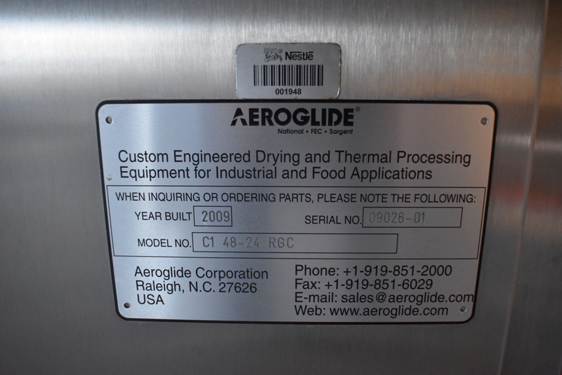 2009 AEROGLIDE Oven, Model C1-48-24 RGC, S/N 09026-01 Includes Mezzanine, Control Panel - Image 69 of 70