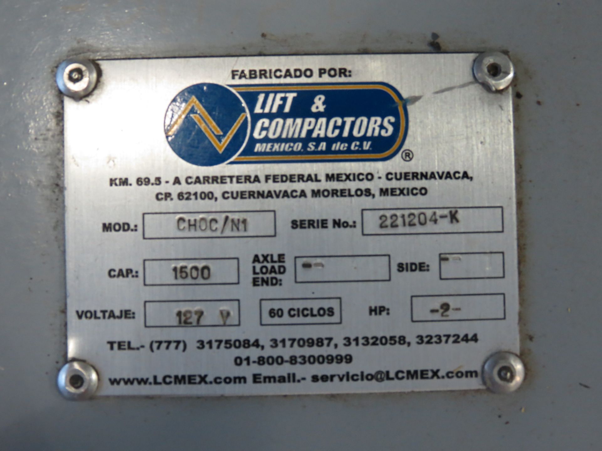 2 Lifting platforms, brand Lift & Compactors model CHOC/N1, 22124-K Series, 221204-J - Image 13 of 13