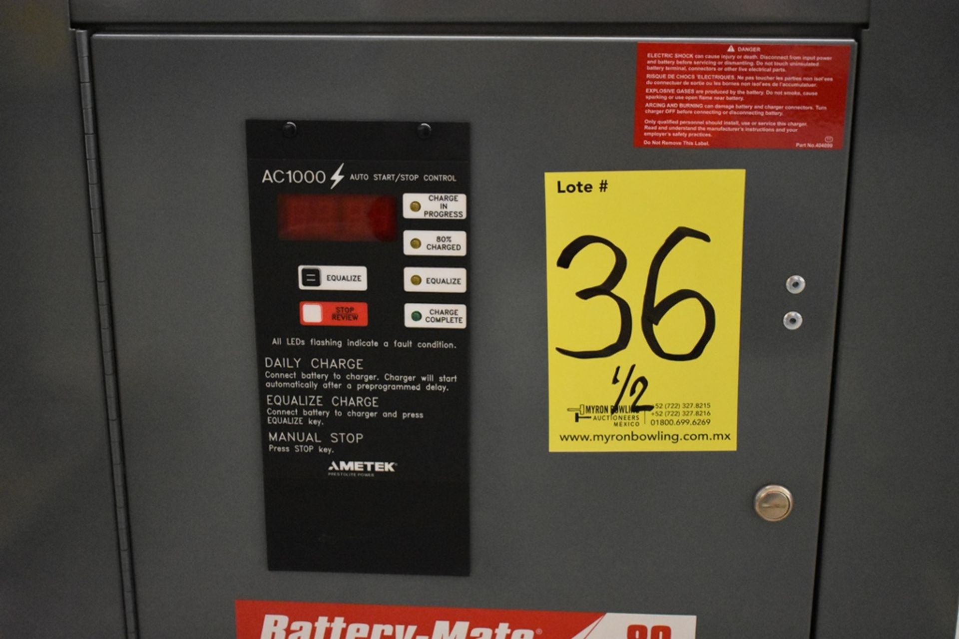 Ametek Prestolite Power Forklift Battery Charger, Model Mate-80 and Battery Brand Deka for 24 volts - Image 6 of 16