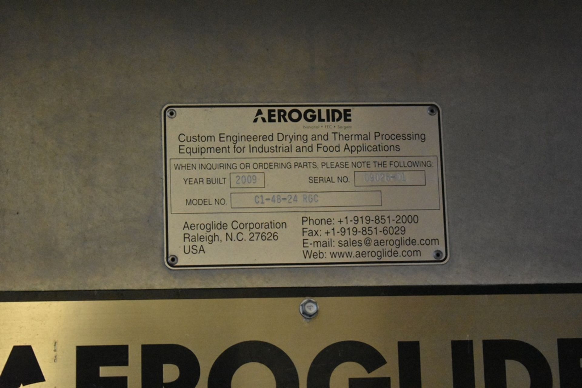 2009 AEROGLIDE Oven, Model C1-48-24 RGC, S/N 09026-01 Includes Mezzanine, Control Panel - Image 67 of 70