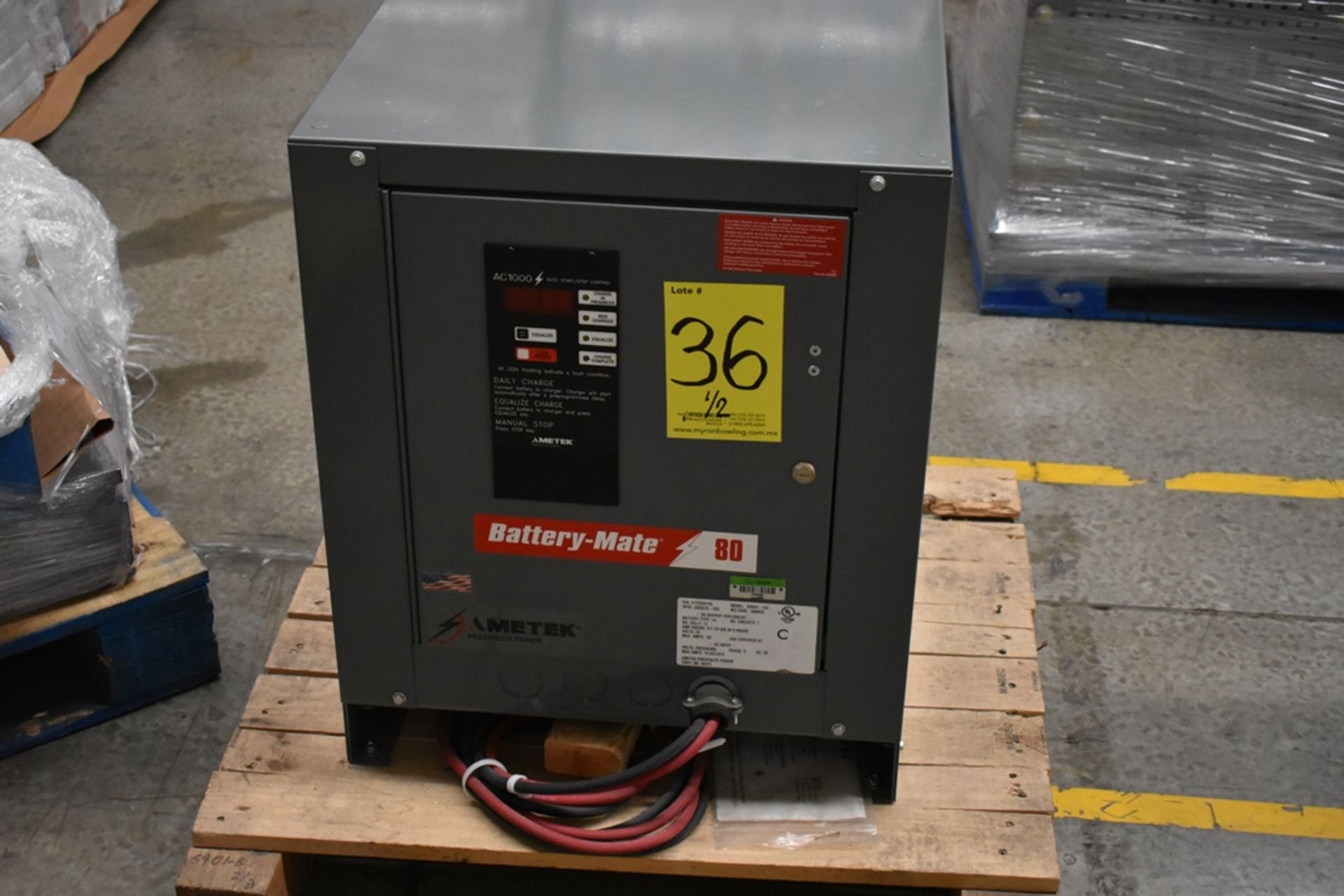 Ametek Prestolite Power Forklift Battery Charger, Model Mate-80 and Battery Brand Deka for 24 volts - Image 5 of 16