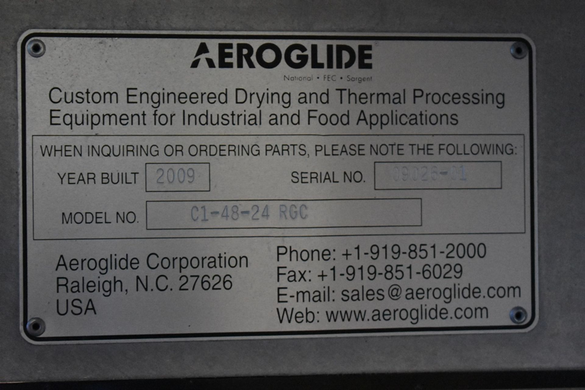 2009 AEROGLIDE Oven, Model C1-48-24 RGC, S/N 09026-01 Includes Mezzanine, Control Panel - Image 68 of 70