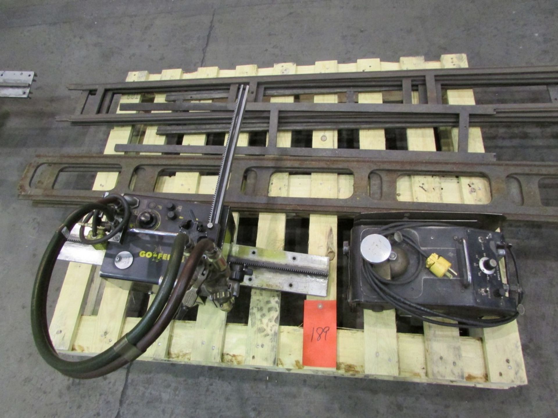 Pallet w/ 2 Robotic Track Cutters & Misc. Tracks