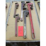 5 Pipe Wrenches from 18'' to 36''