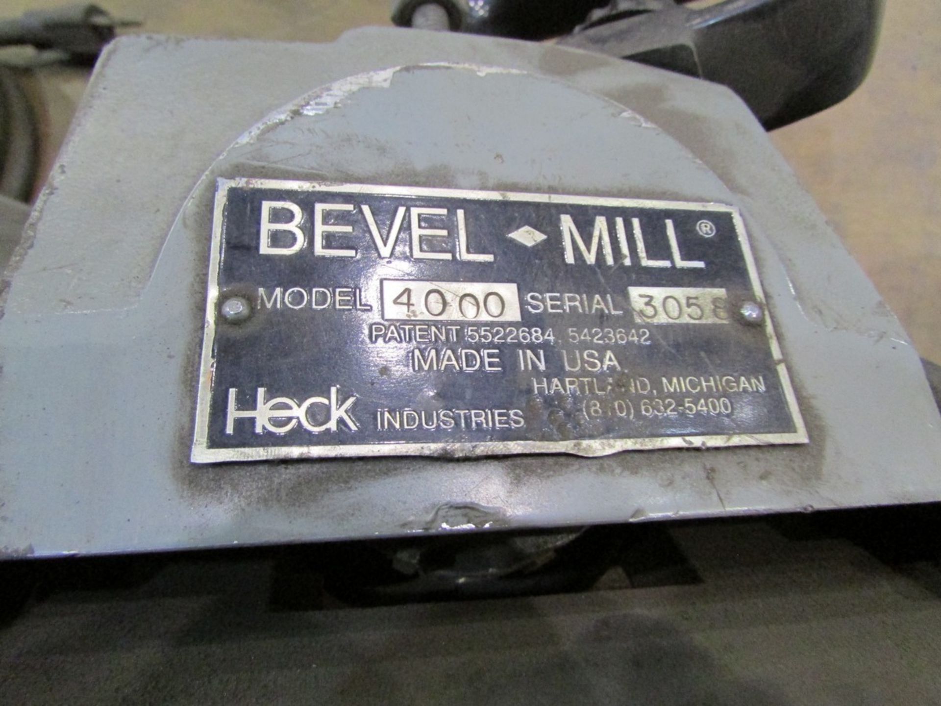 Heck Industries Bevel Mill, Model 4000, s/n 3058, 30'' Beveller - Image 2 of 2