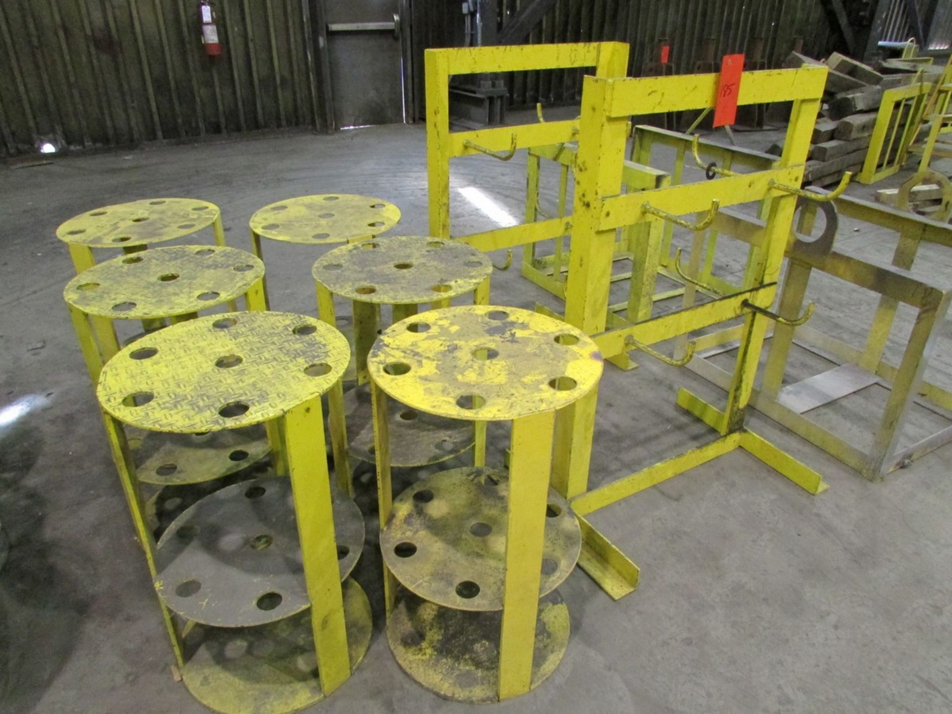 6 Broom Stands & 4 Misc. Yellow Stands